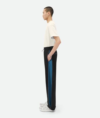 Contrasting Zipper Tech Nylon Pants