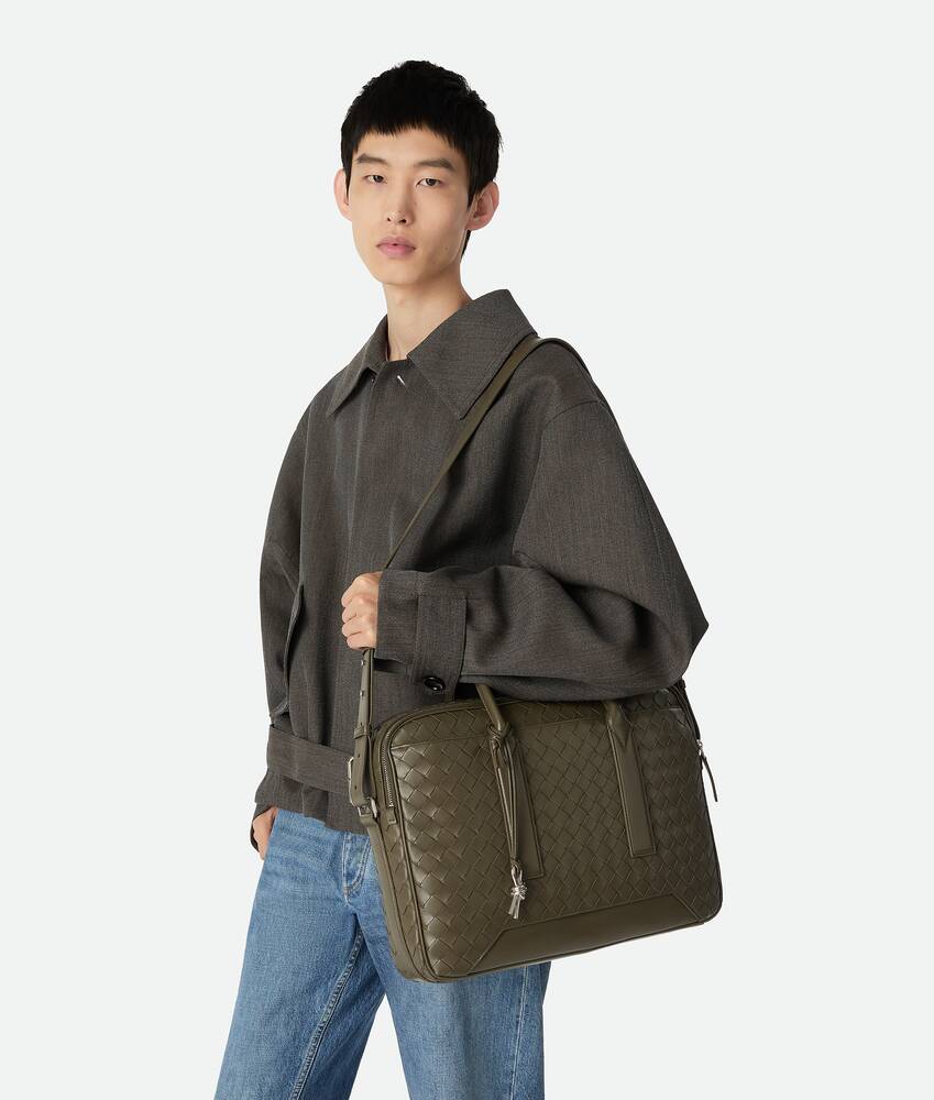 Bottega Veneta® Men's Getaway Briefcase in Cypress. Shop