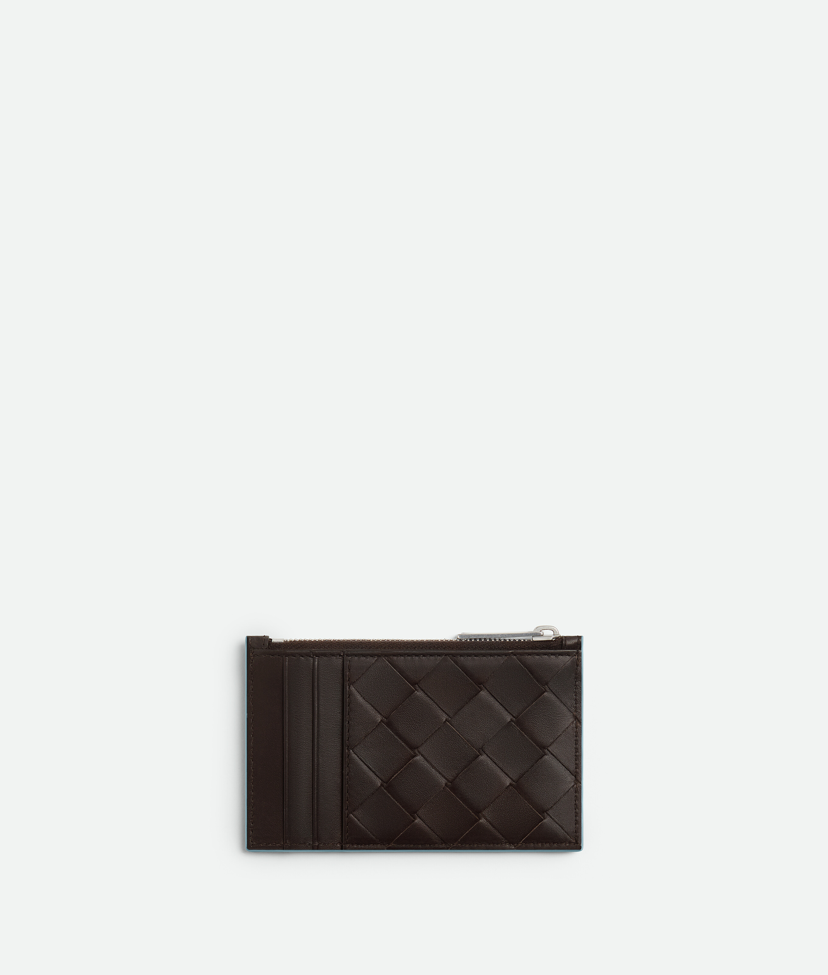 Shop Bottega Veneta Intrecciato Zipped Card Case In Brown