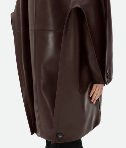 Leather Cocoon Coat