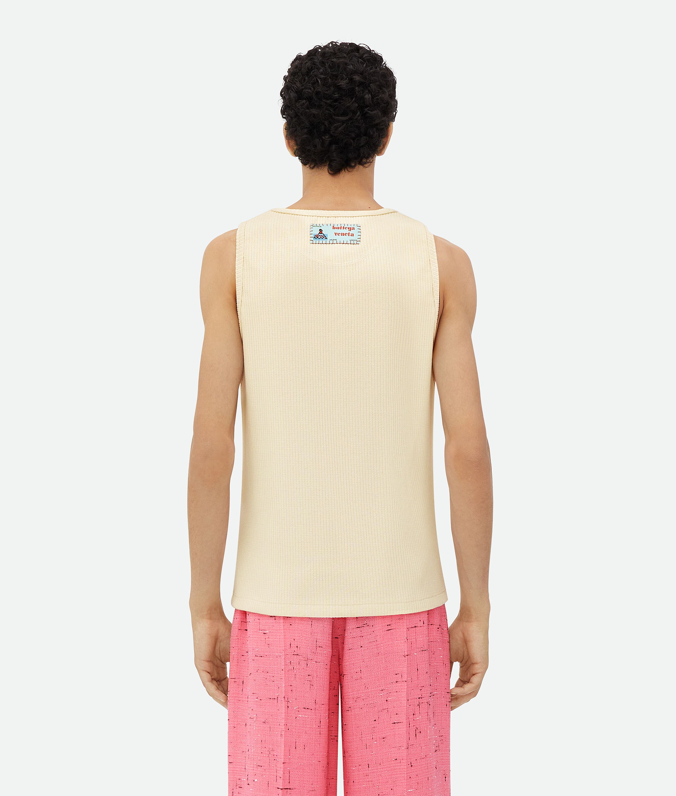 Bottega Veneta Cotton Rib Tank Top In Yellow