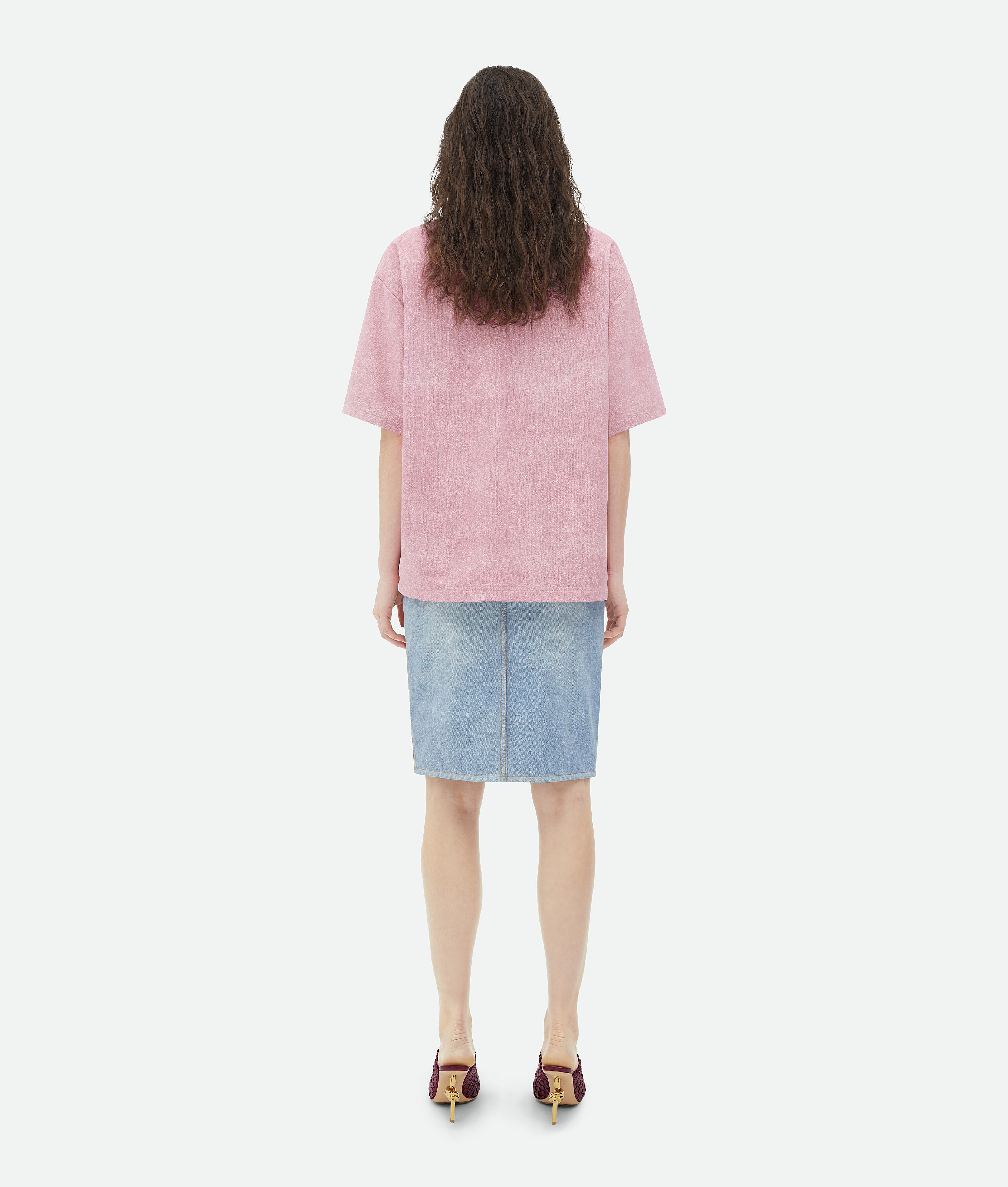 BOTTEGA VENETA PRINTED LEATHER RELAXED JERSEY T-SHIRT