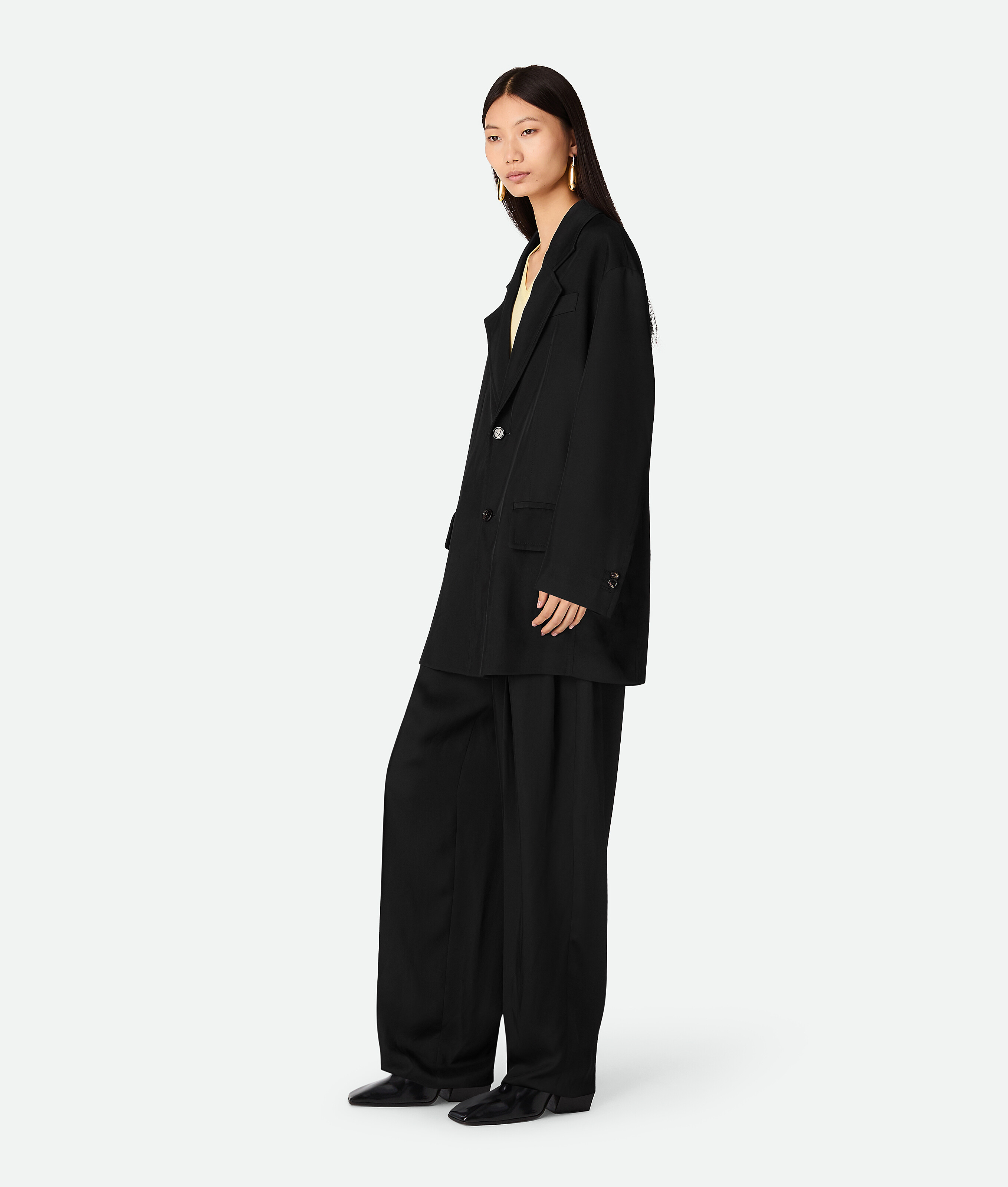 Bottega Veneta Jacke Aus Viskose Und Seidentwill In Black