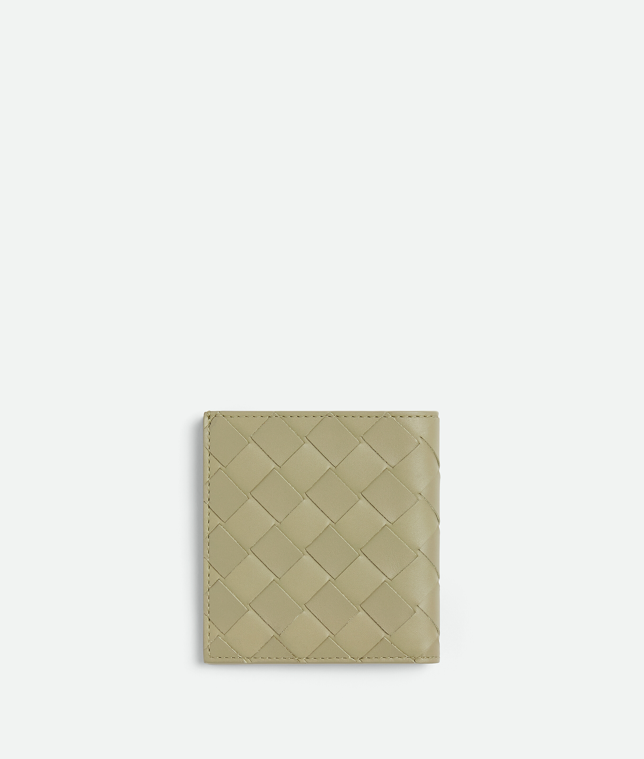 Shop Bottega Veneta Intrecciato Slim Bi-fold Wallet In Green