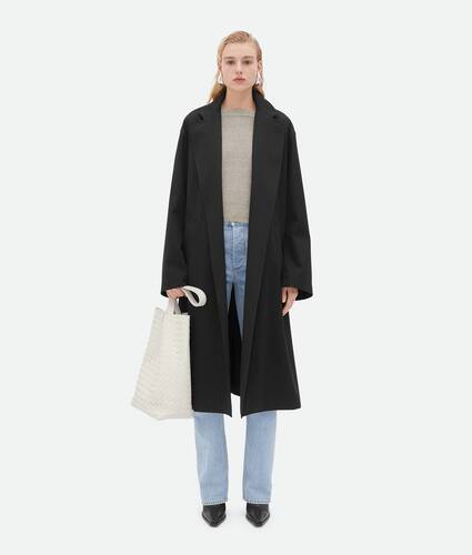 Oversized Fit Cotton Twill Coat