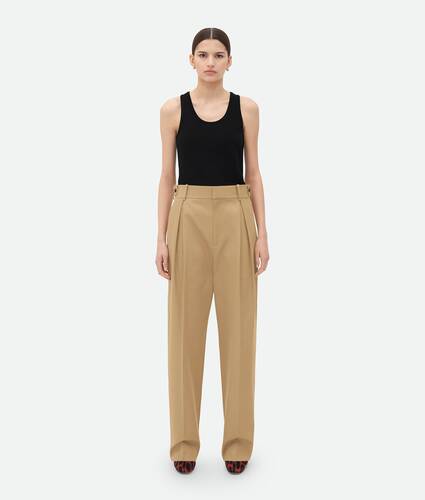 Display a large version of the product image 1 - Cotton Twill Tapered Trousers