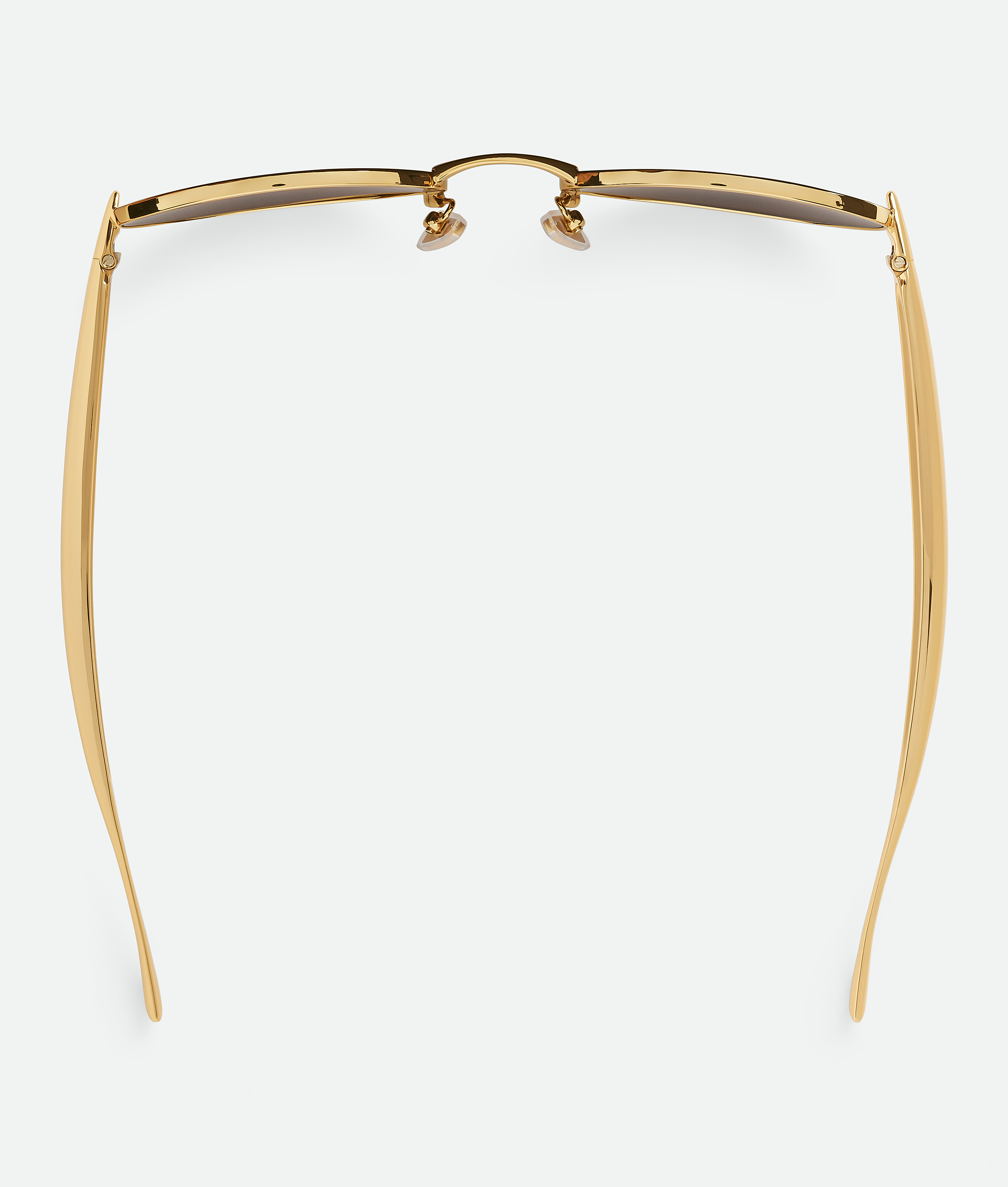 Bottega Veneta Ovale Sardine Sonnenbrille In Gold/gold/grey