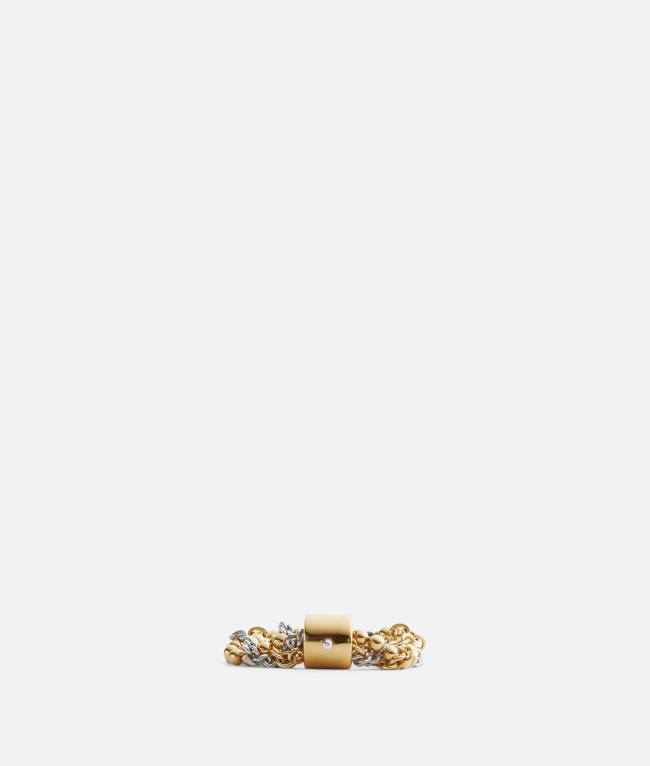 Shop Bottega Veneta Bague Braid In Silver/yellow Gold