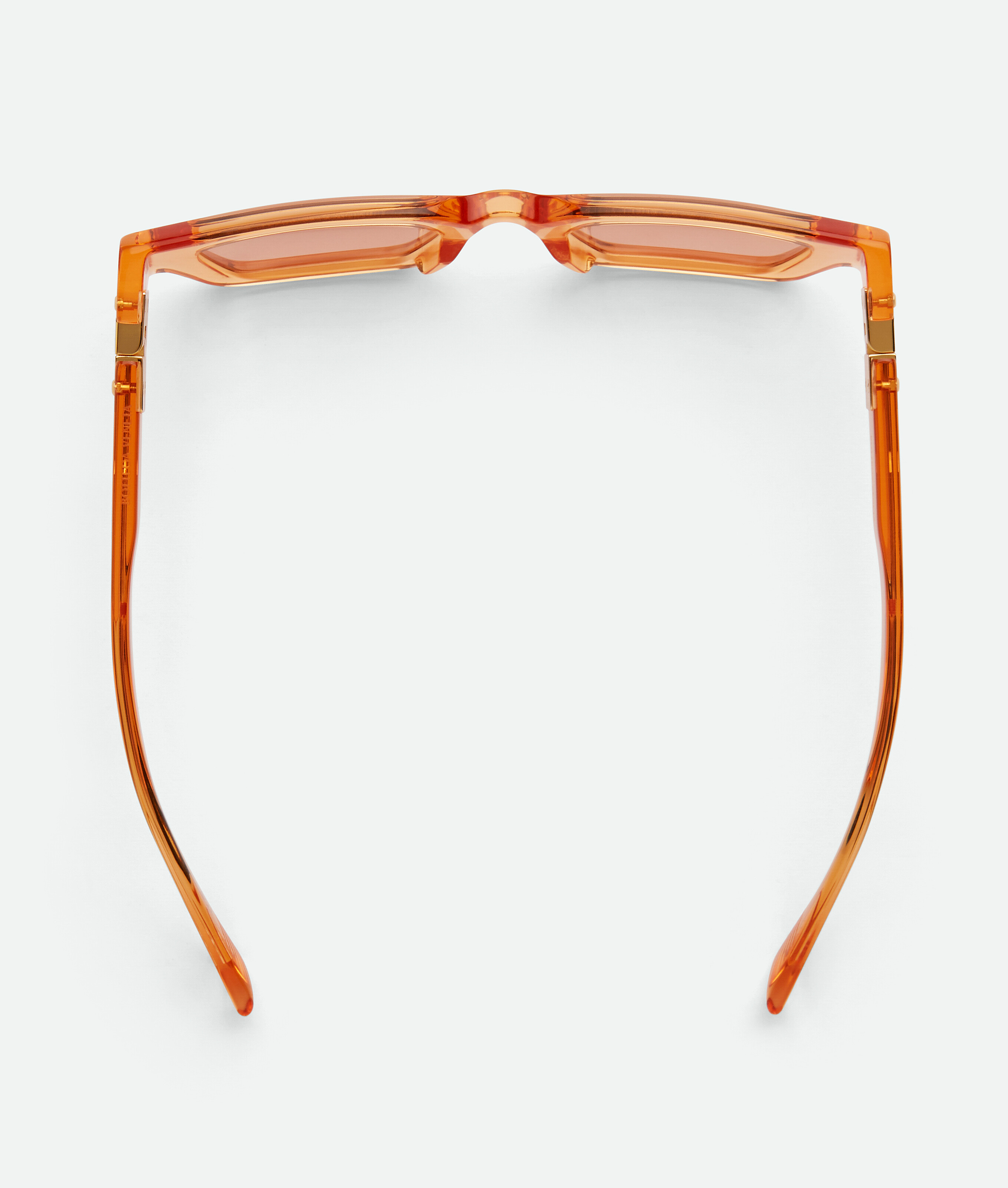 Shop Bottega Veneta Hinge Acetate Square Sunglasses In Orange