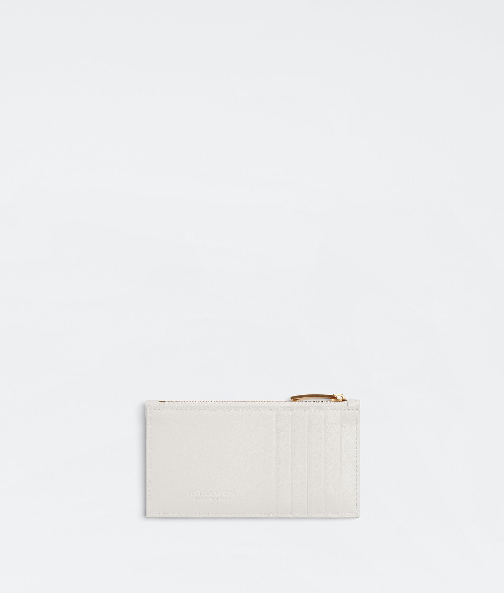 BOTTEGA VENETAのファスナー付きカードケース(パッド入りカーフレザー)色: チョーク