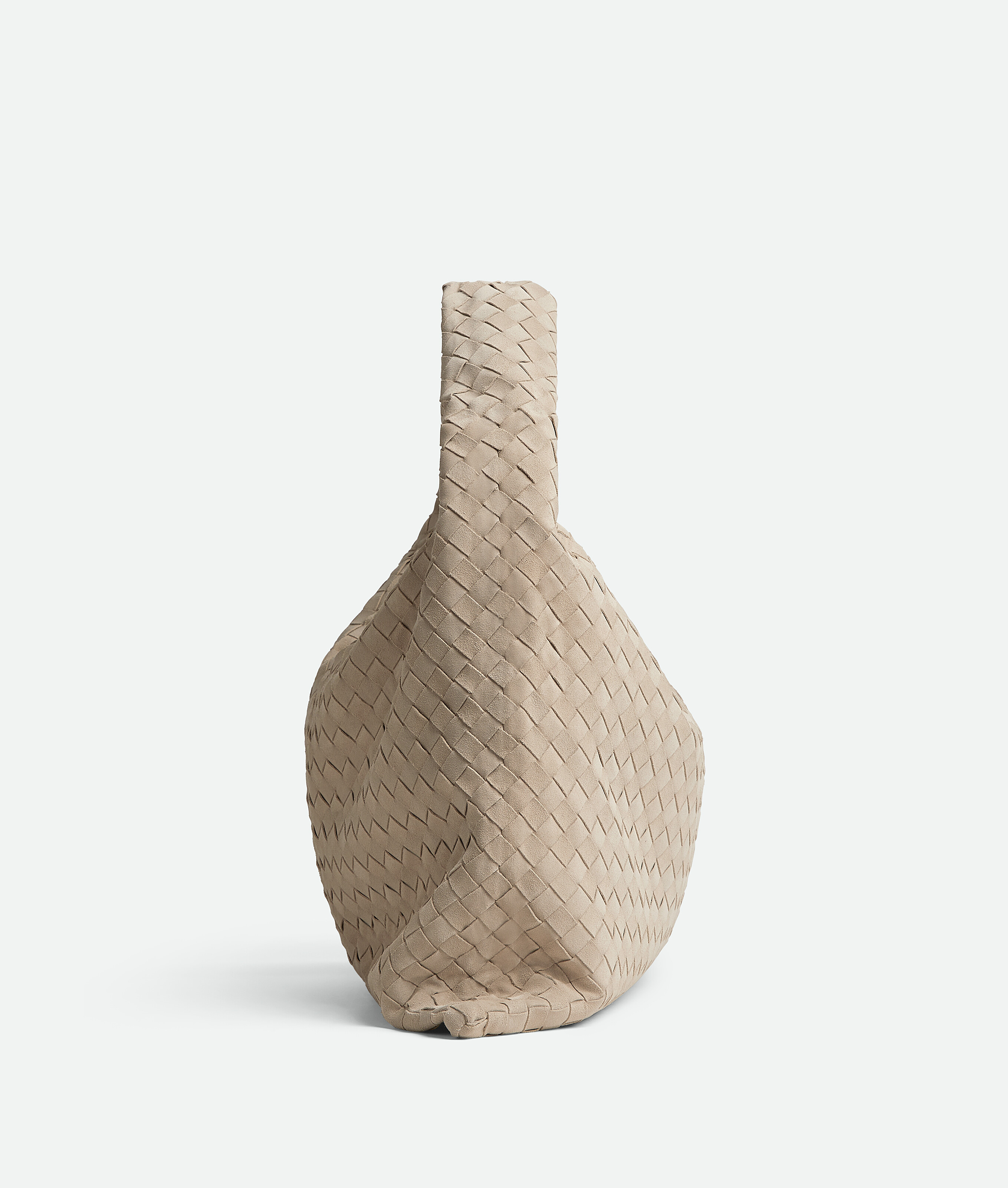 Bottega Veneta Large Suede Hop Shoulder Bag In Neutral