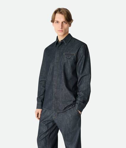 Display a large version of the product image 1 - Rinsed Indigo Denim Shirt