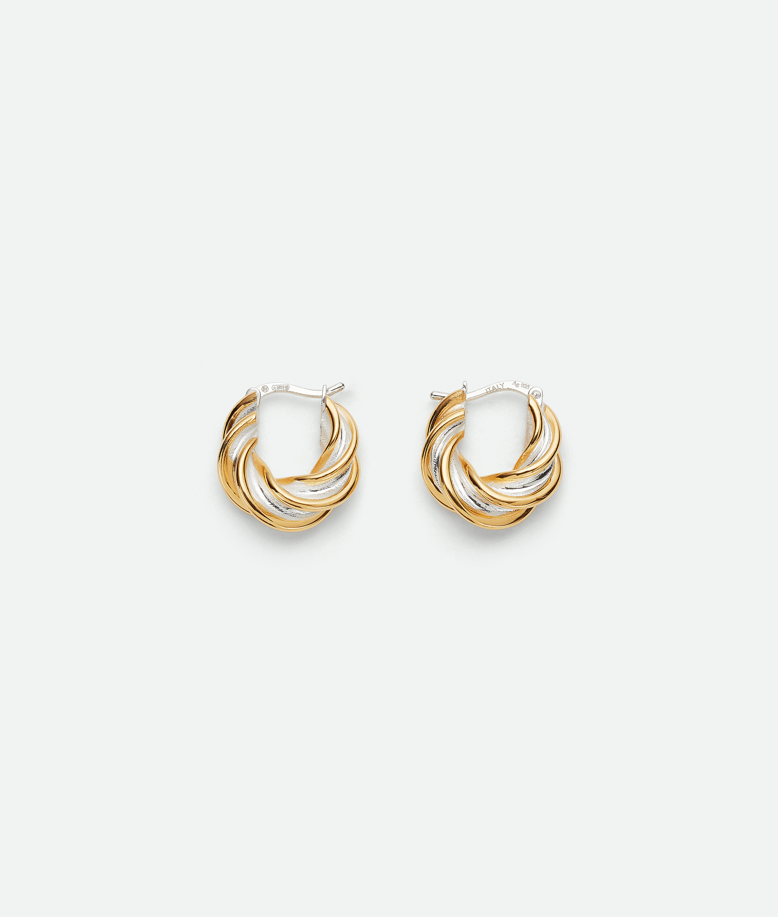 Bottega Veneta Pillar Hoop Earrings In Gold