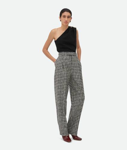 Boucle Gingham Wool Trousers