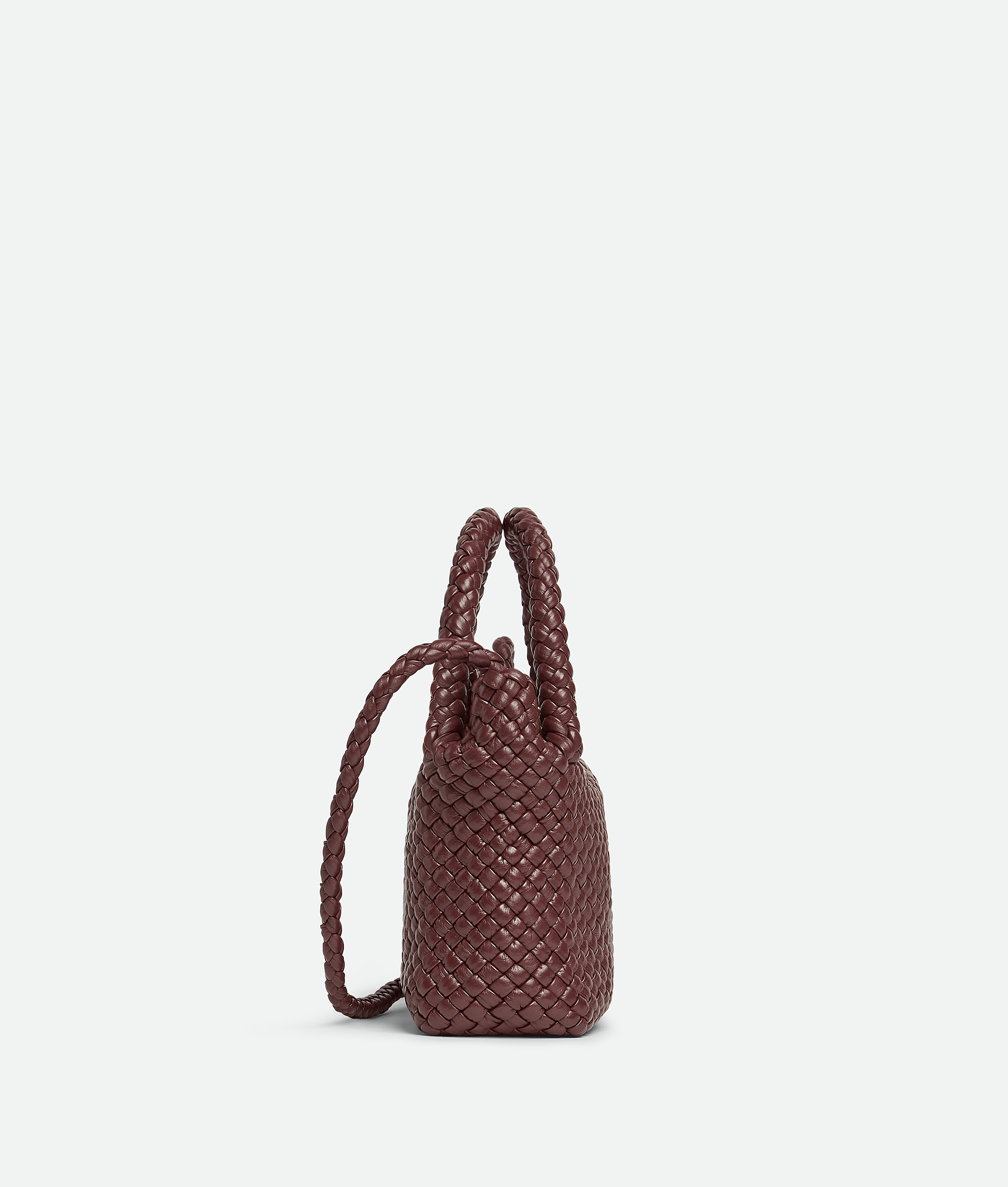 Bottega Veneta Double Handle Shoulder Bag In Madder Brown