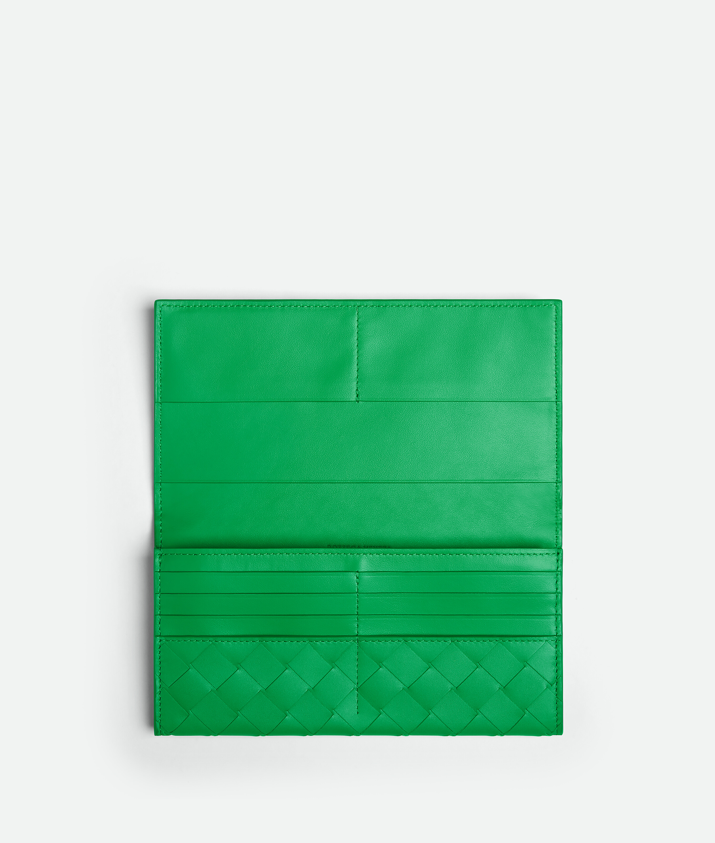 Shop Bottega Veneta Long Wallet With Coin Purse In Green