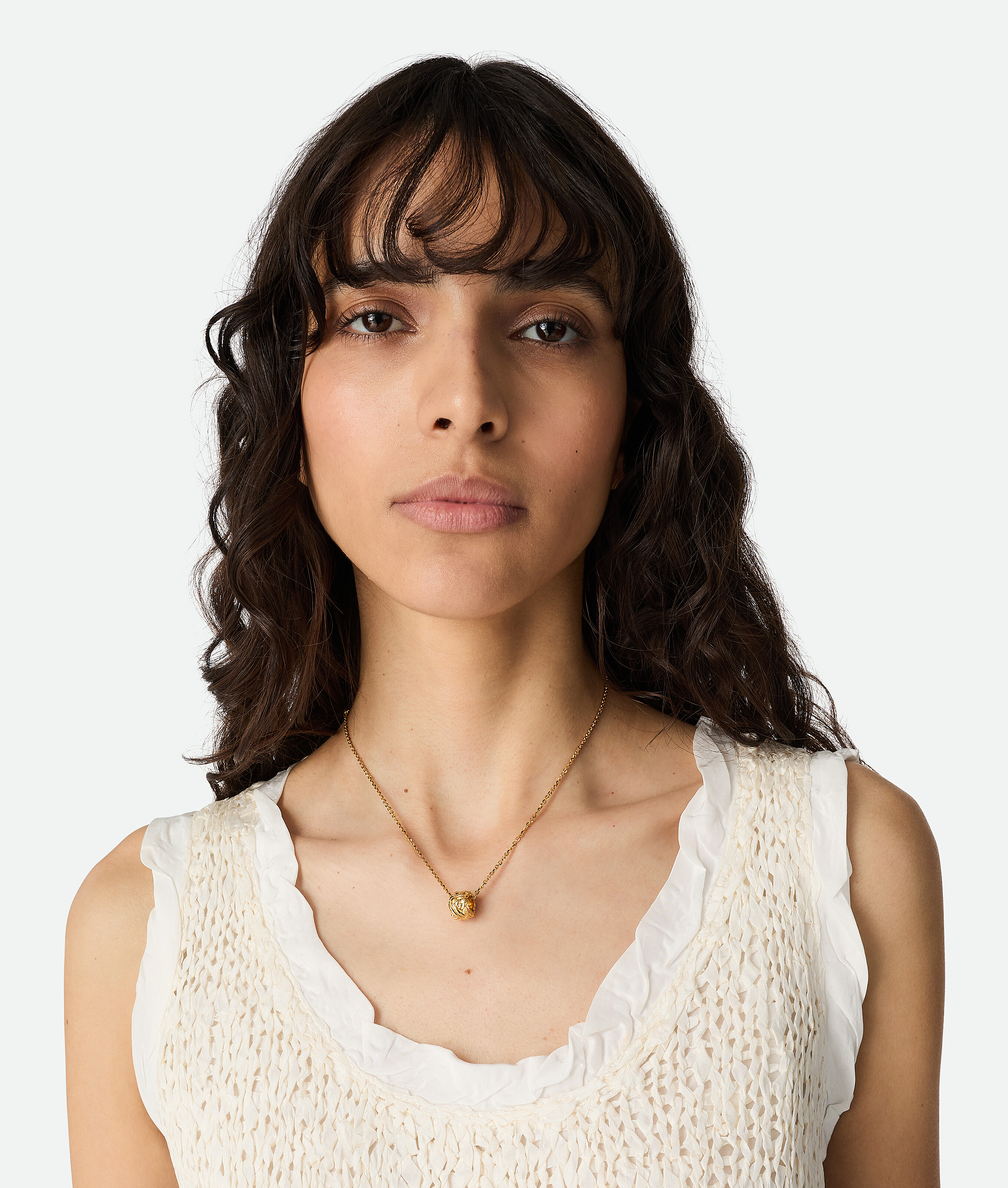 Bottega Veneta - Women's Intreccio Pendant Necklace in 18k Gold-Finish Sterling Silver