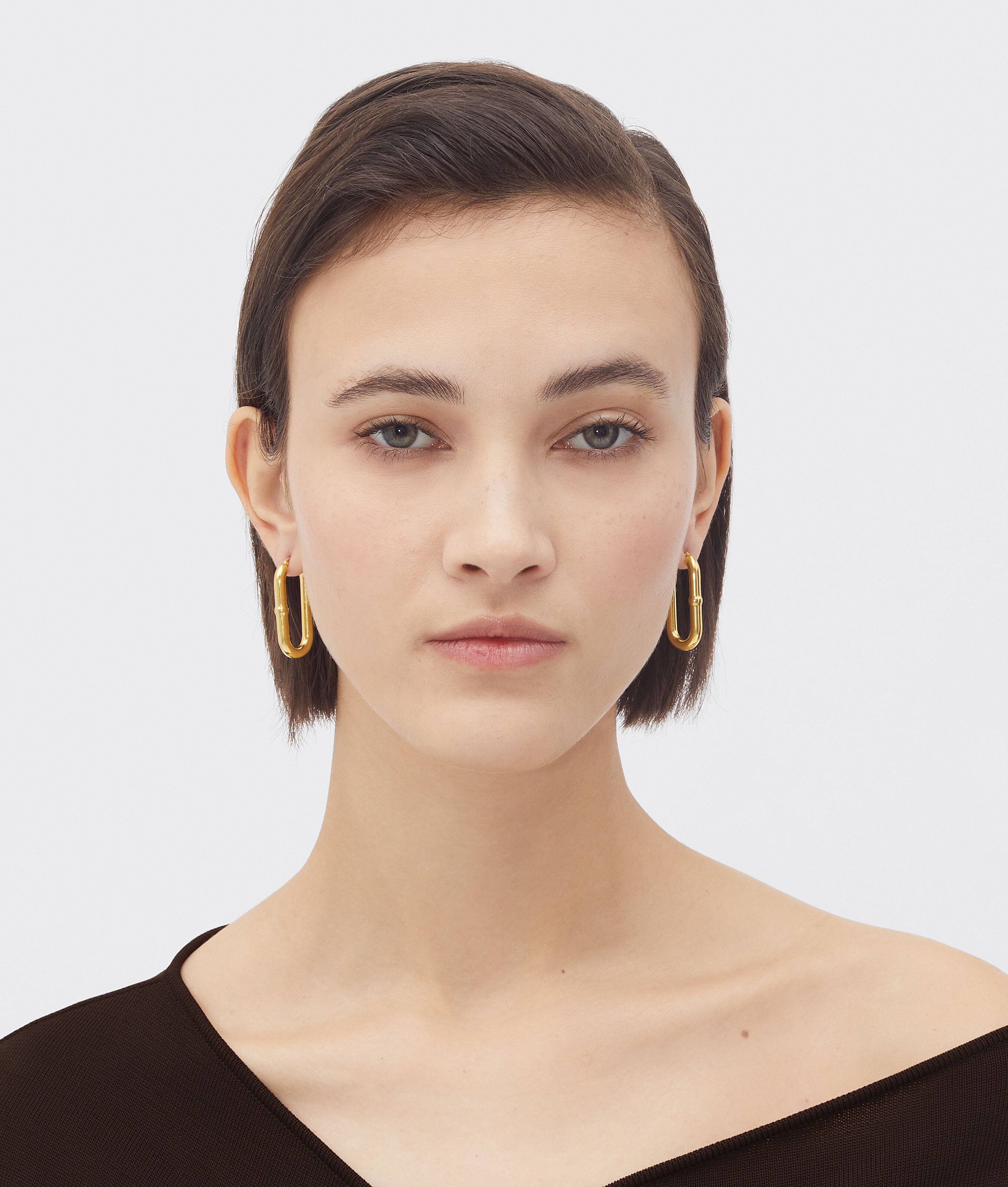 Bottega Veneta Chain Hoop Earrings - Yellow Gold - Woman