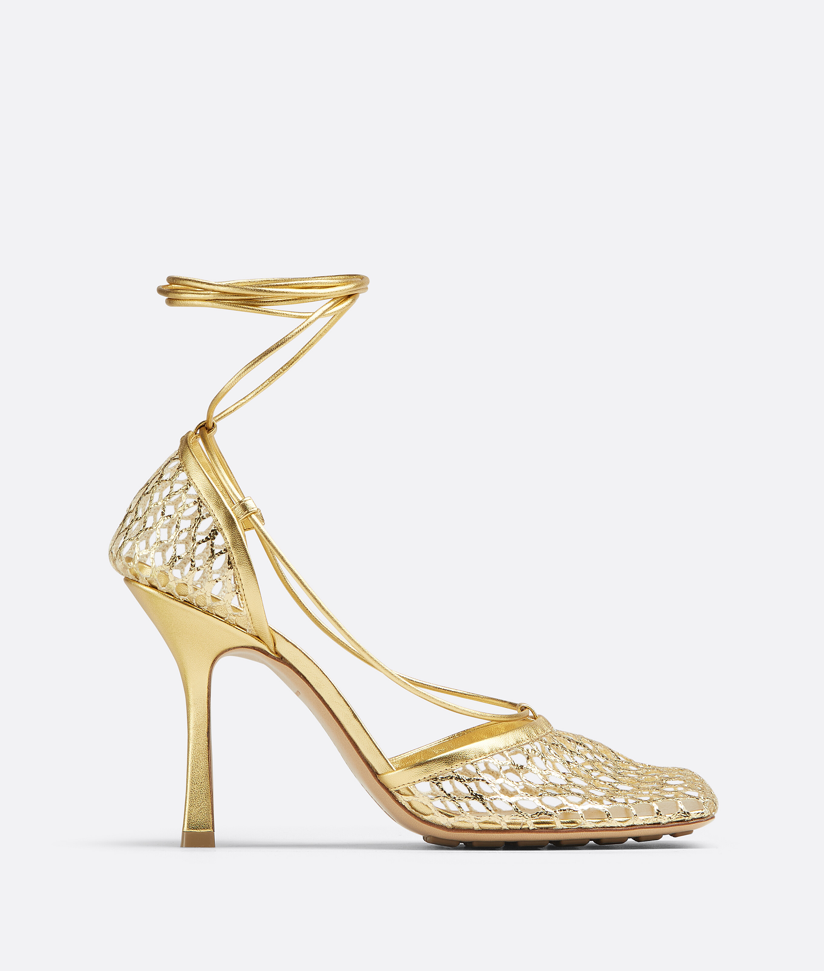 Bottega Veneta Bottega  Veneta Stretch Lace-up Sandal In Gold