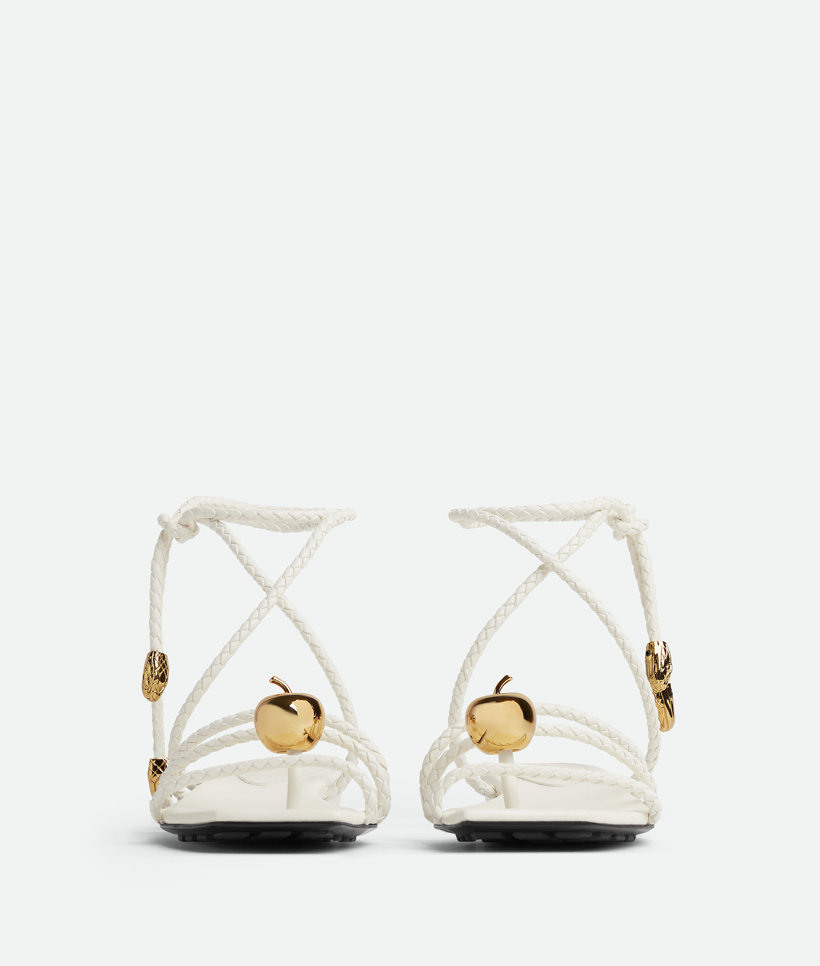 Bottega Veneta Apple Decorated Flat Sandals In White