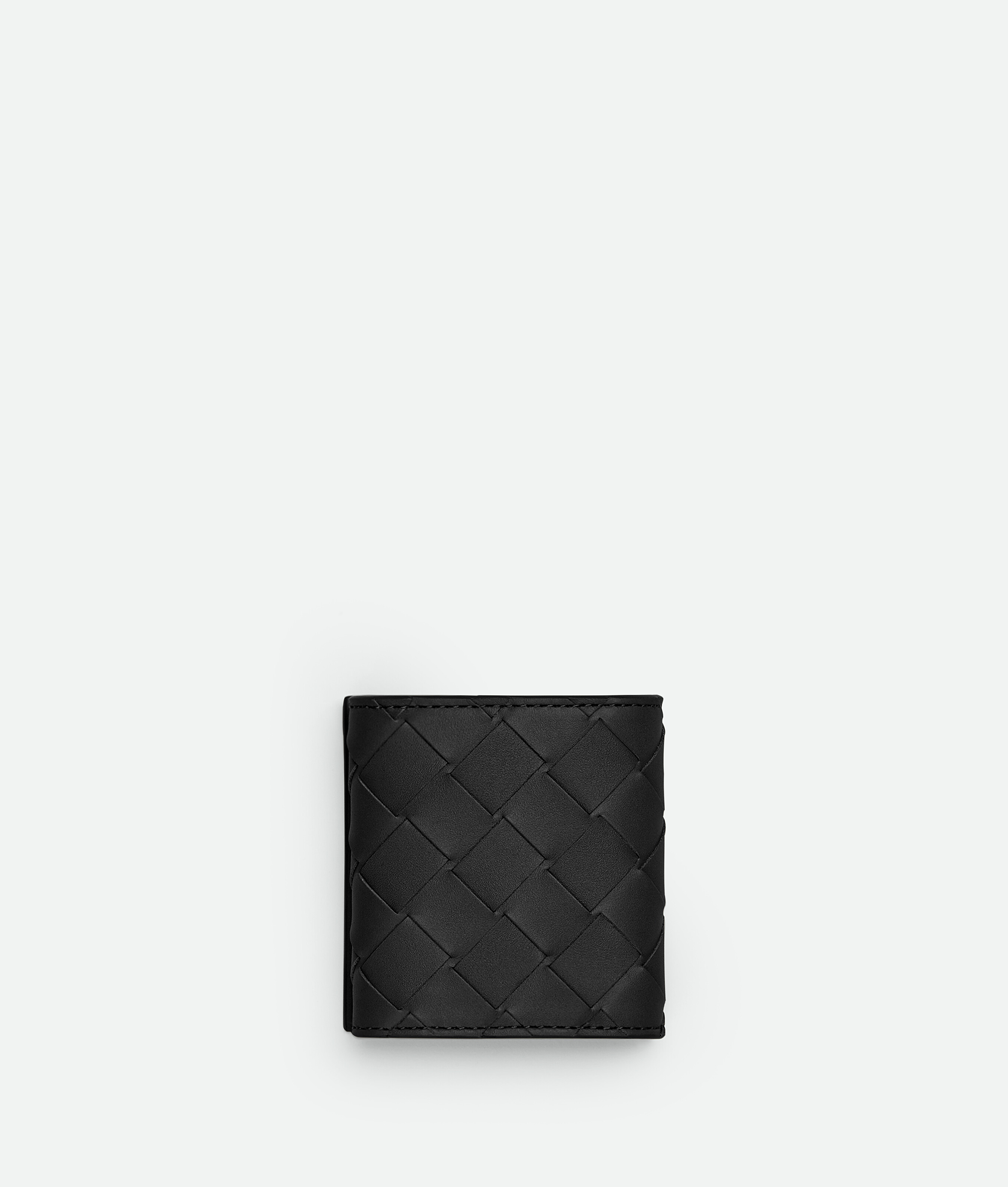 Shop Bottega Veneta Intrecciato Folded Coin Purse In Noir