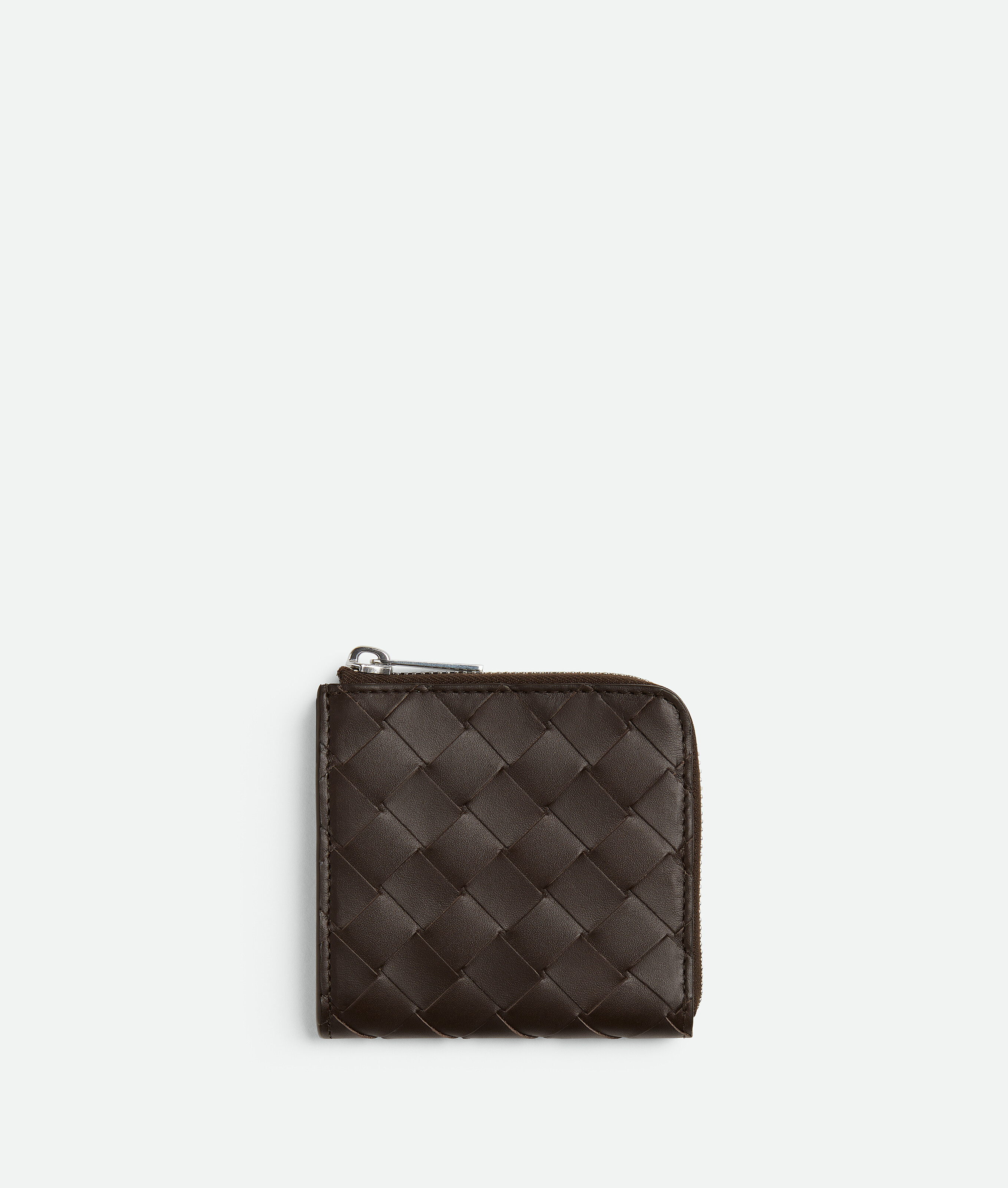 Bottega Veneta Intrecciato Square Zip Around Wallet - Brown - Man -