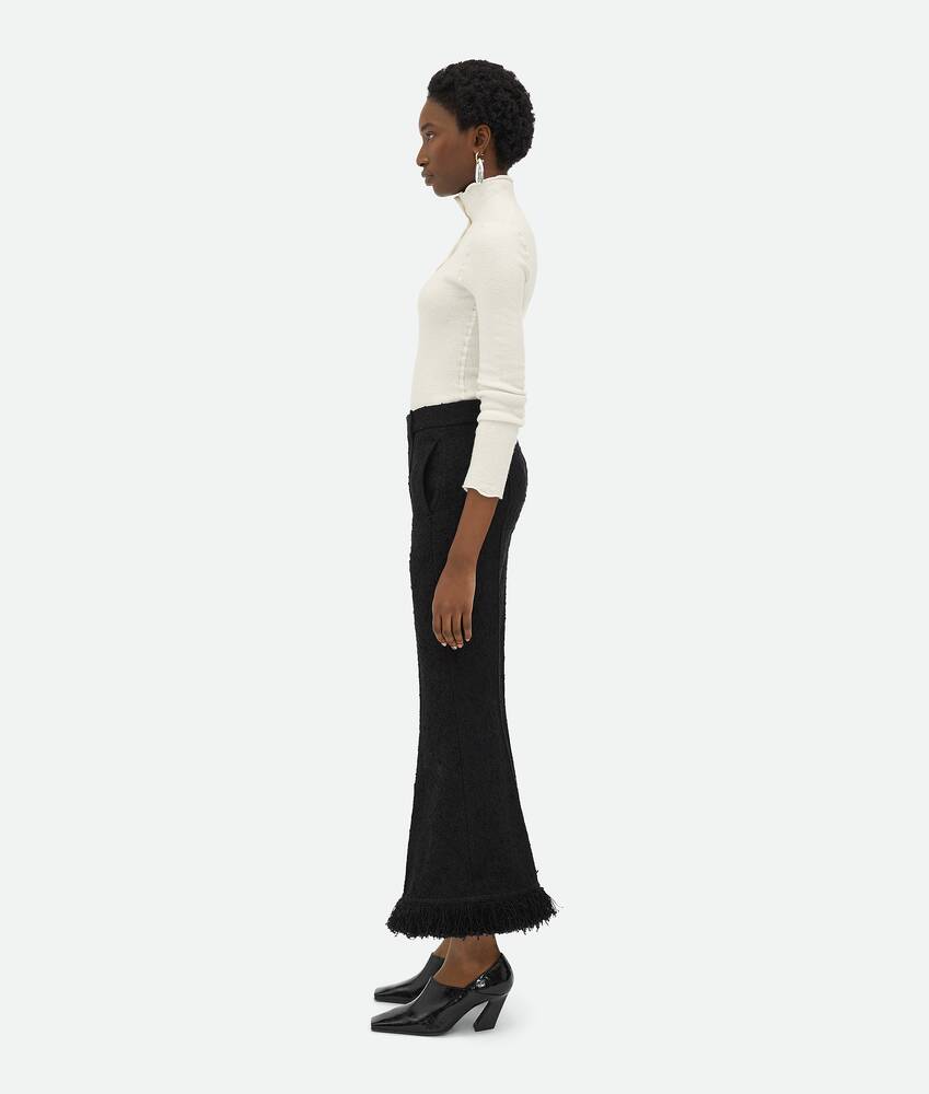 Display a large version of the product image 2 - Light Cotton Tweed Fringed Trousers