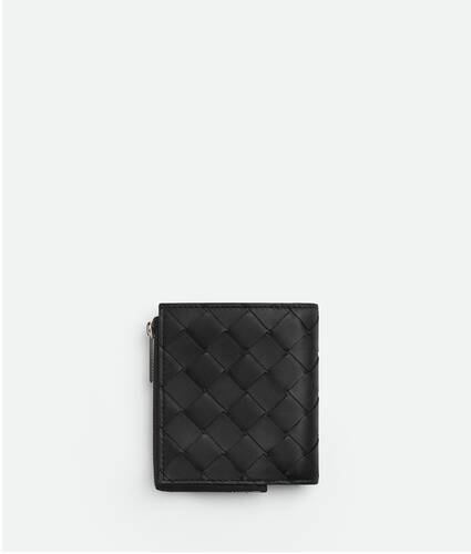 Intrecciato Bi-Fold Wallet With Zip