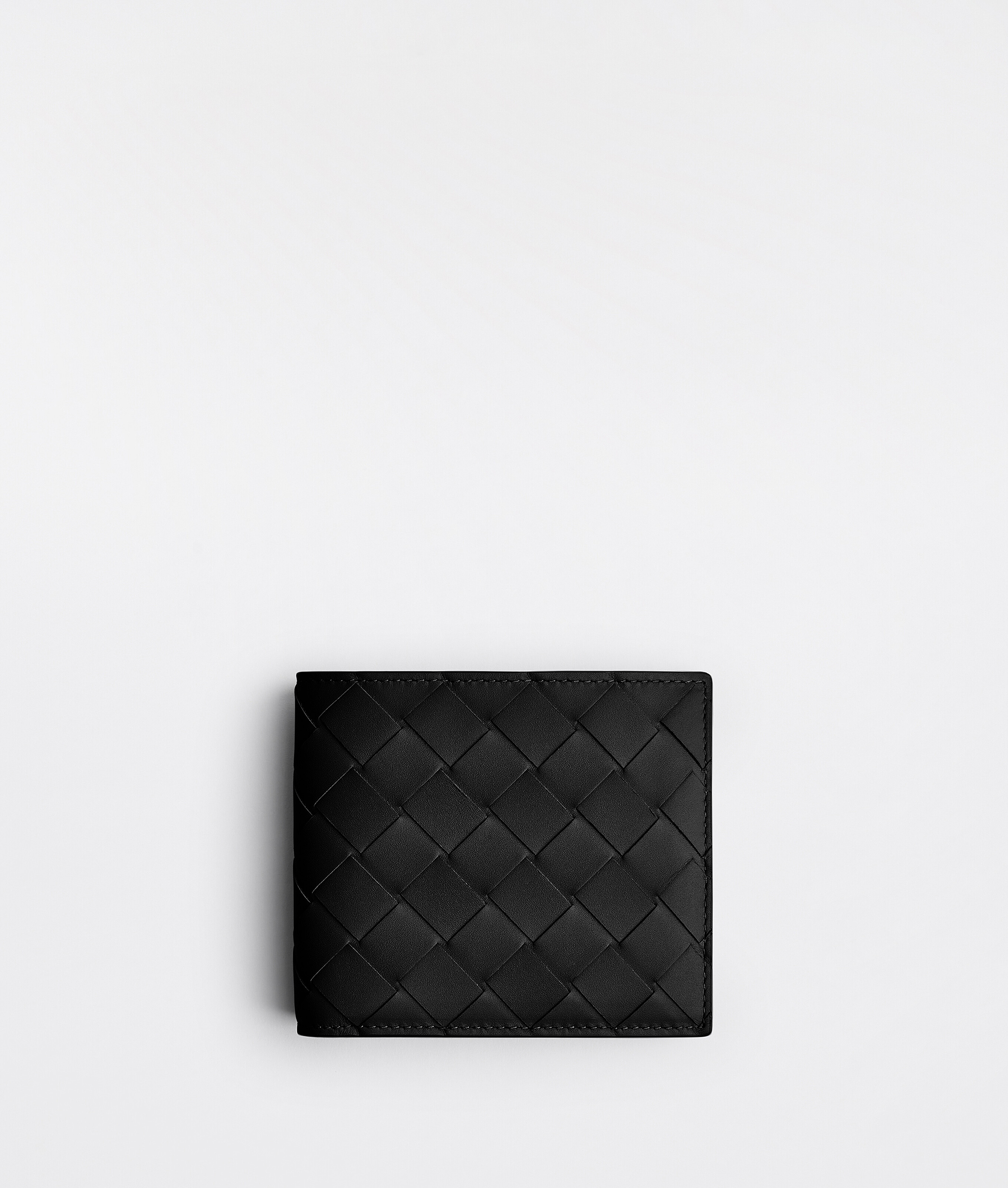 Bottega Veneta Intrecciato Bi-fold Wallet With Coin Purse - Black - Man