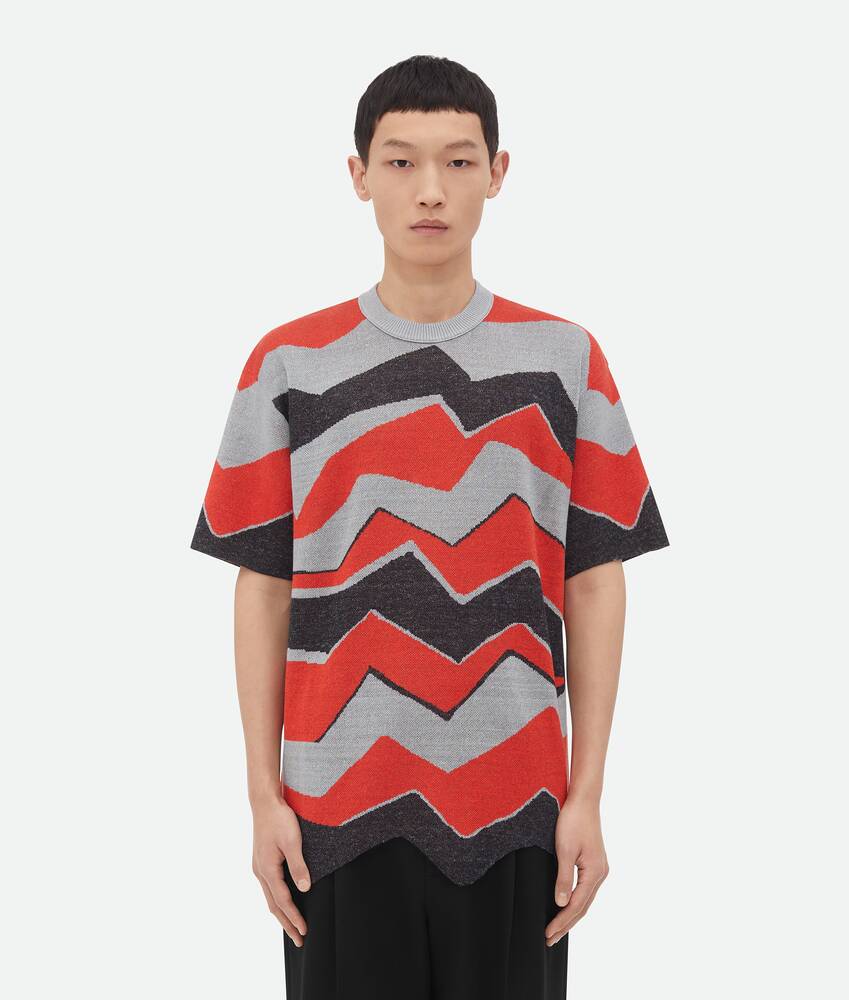 Mostrar una versión grande de la imagen del producto 1 - Camiseta de punto jacquard en zigzag