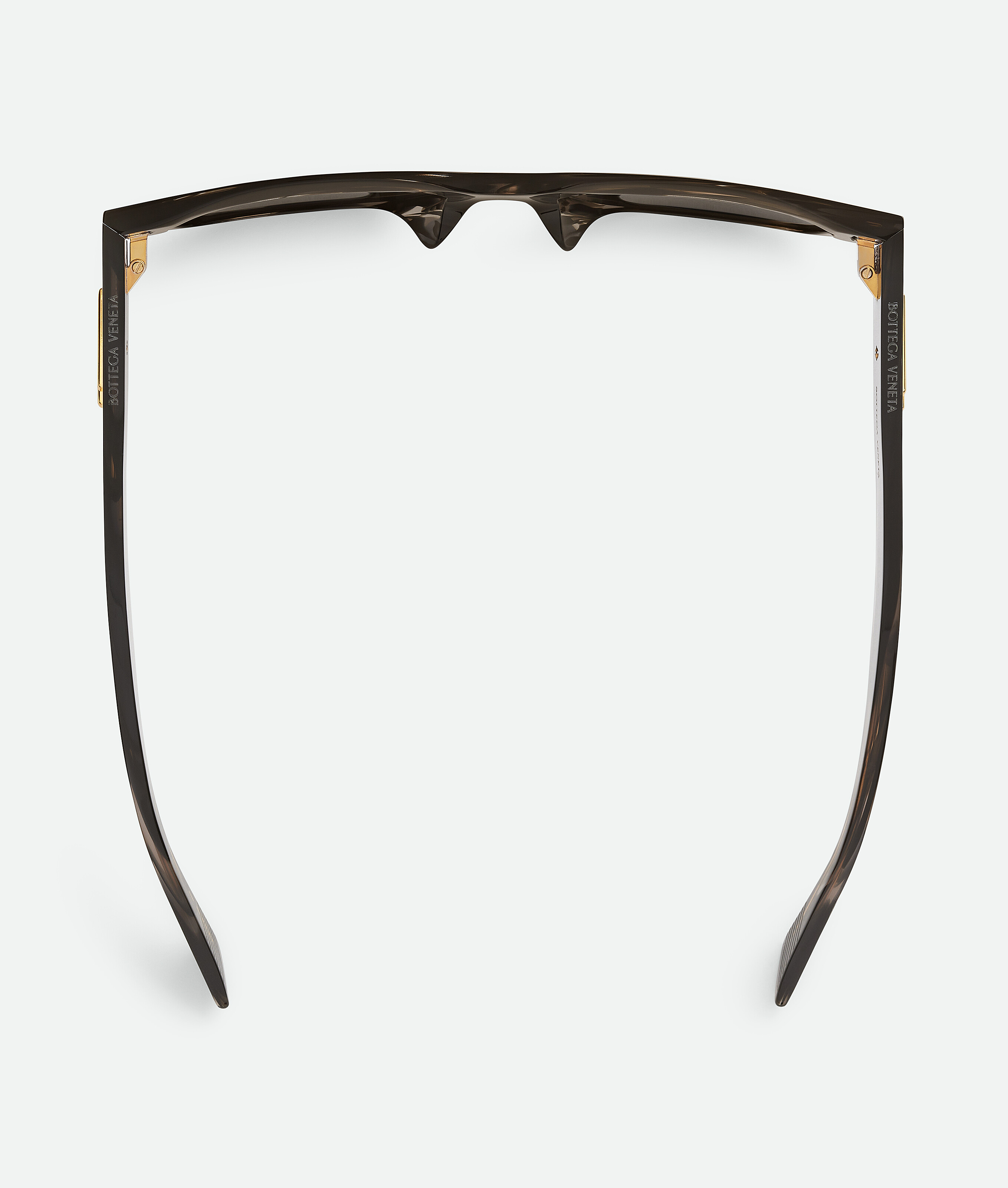Bottega Veneta Quadratische Ultrathin Sonnenbrille In Black/black/brown