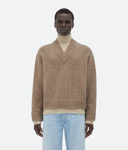 Double Layer Effect Wool Sweater