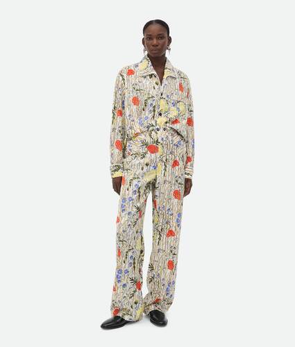 Conjunto de Pijama em Seda e Viscose Flower