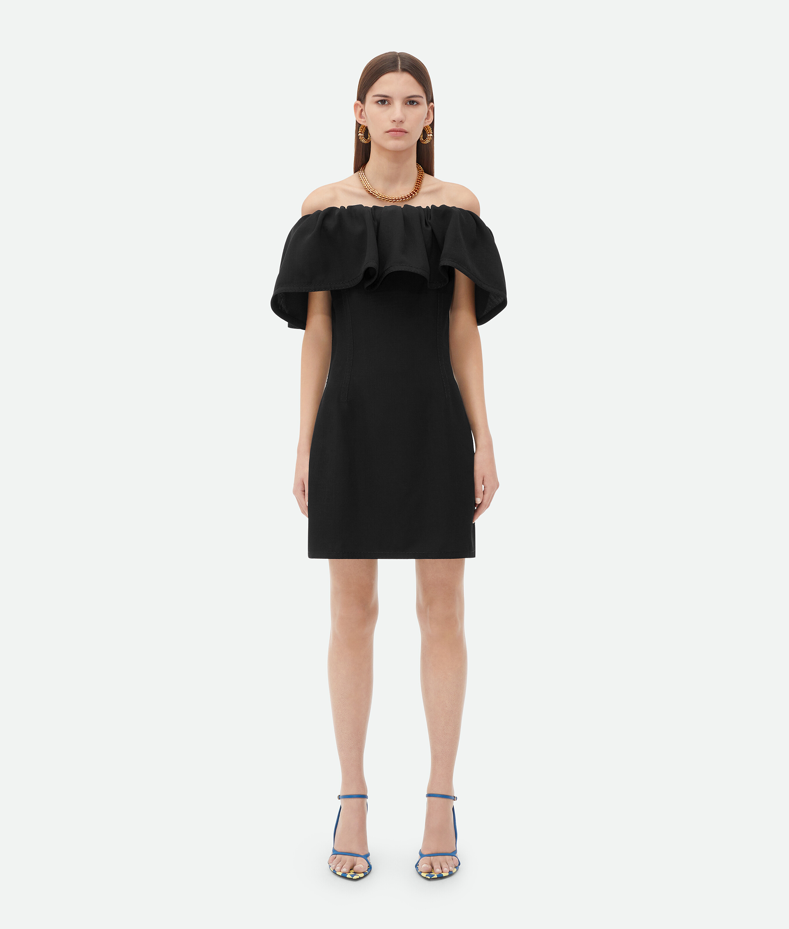 Bottega Veneta Viscose Silk Midi Dress In Black