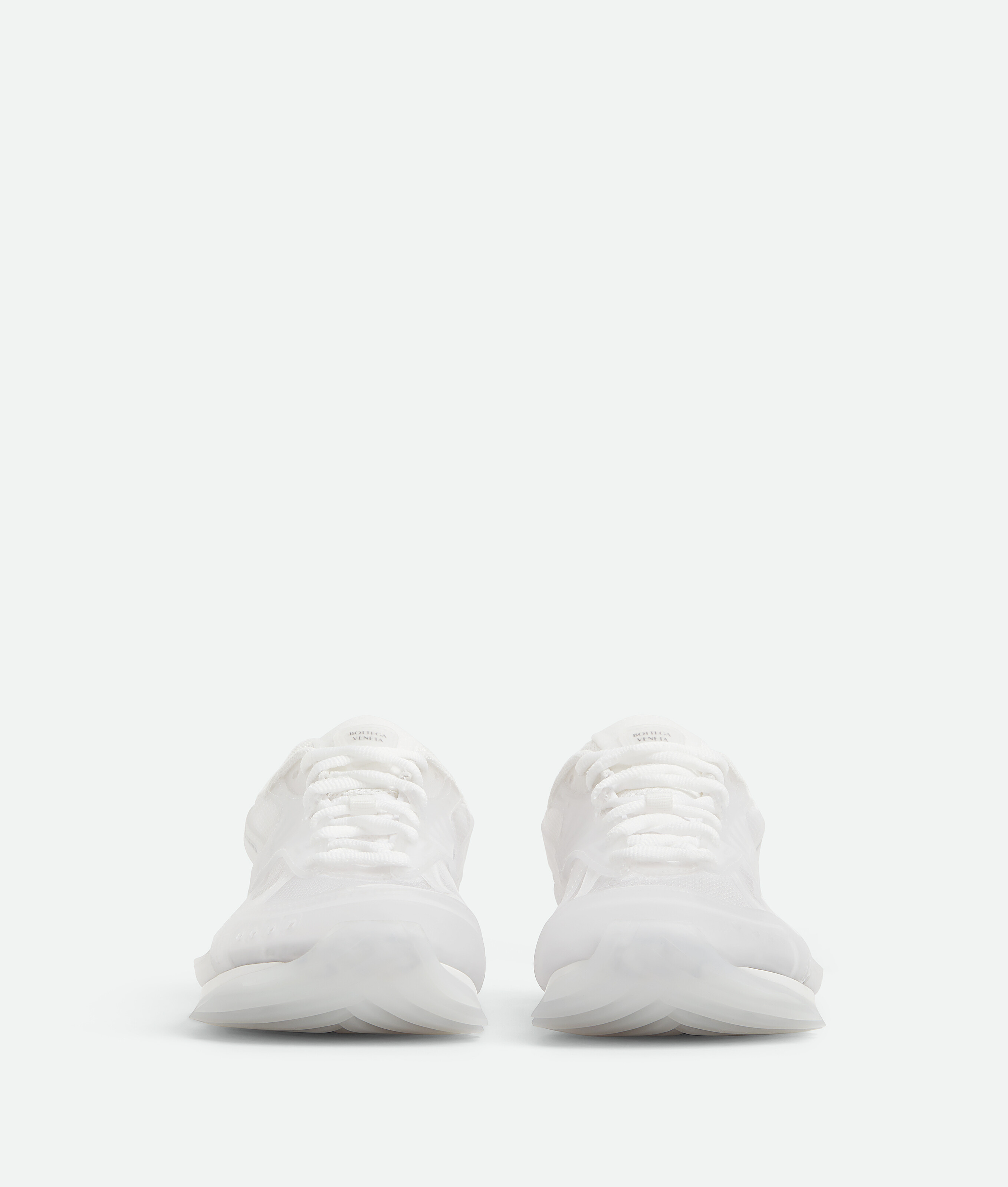 Bottega Veneta Orbit Sneakers From Running Technical Rubber And Mesh Shoes In Glass/white