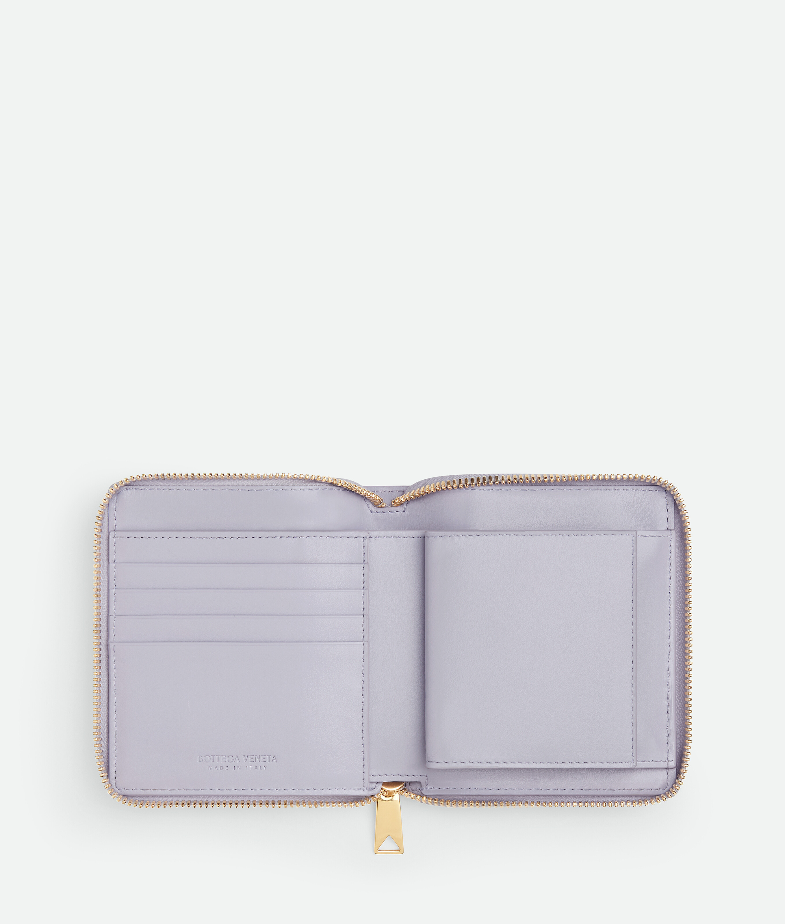 Shop Bottega Veneta Small Cassette Compact Zip Around Wallet In Purple