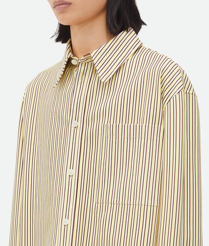 Printed Leather Striped Shirt