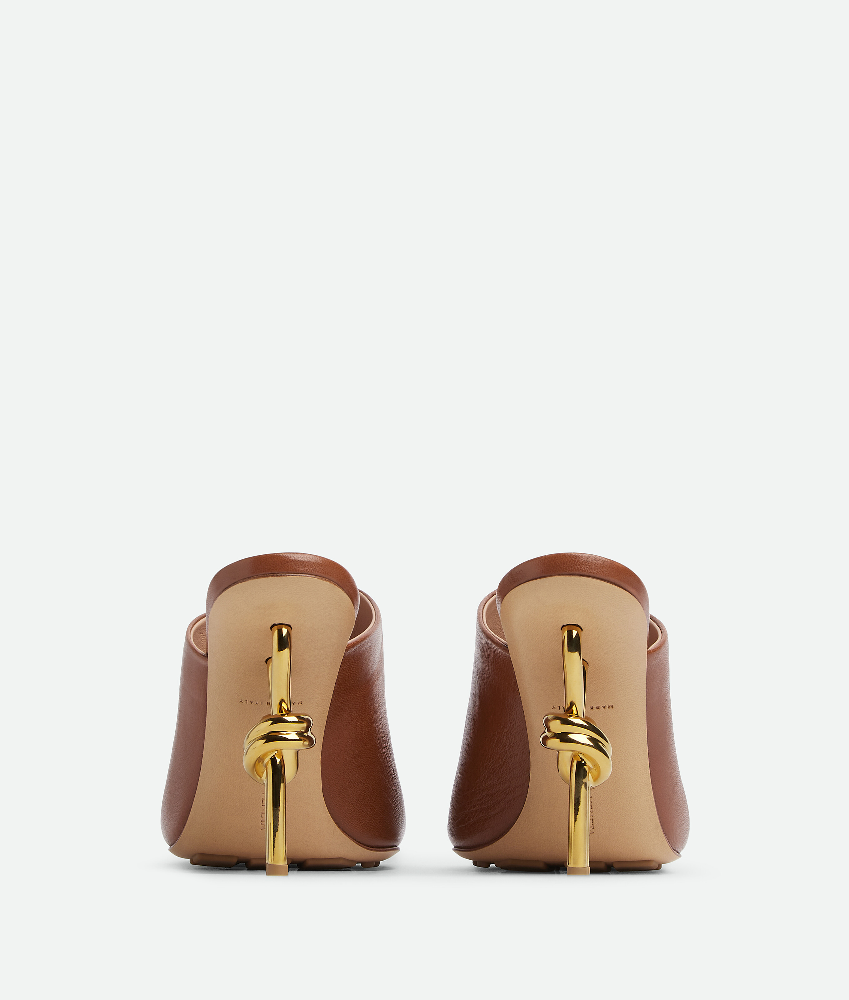 Bottega Veneta Grape Nappa Leather Knot Mules In Brown