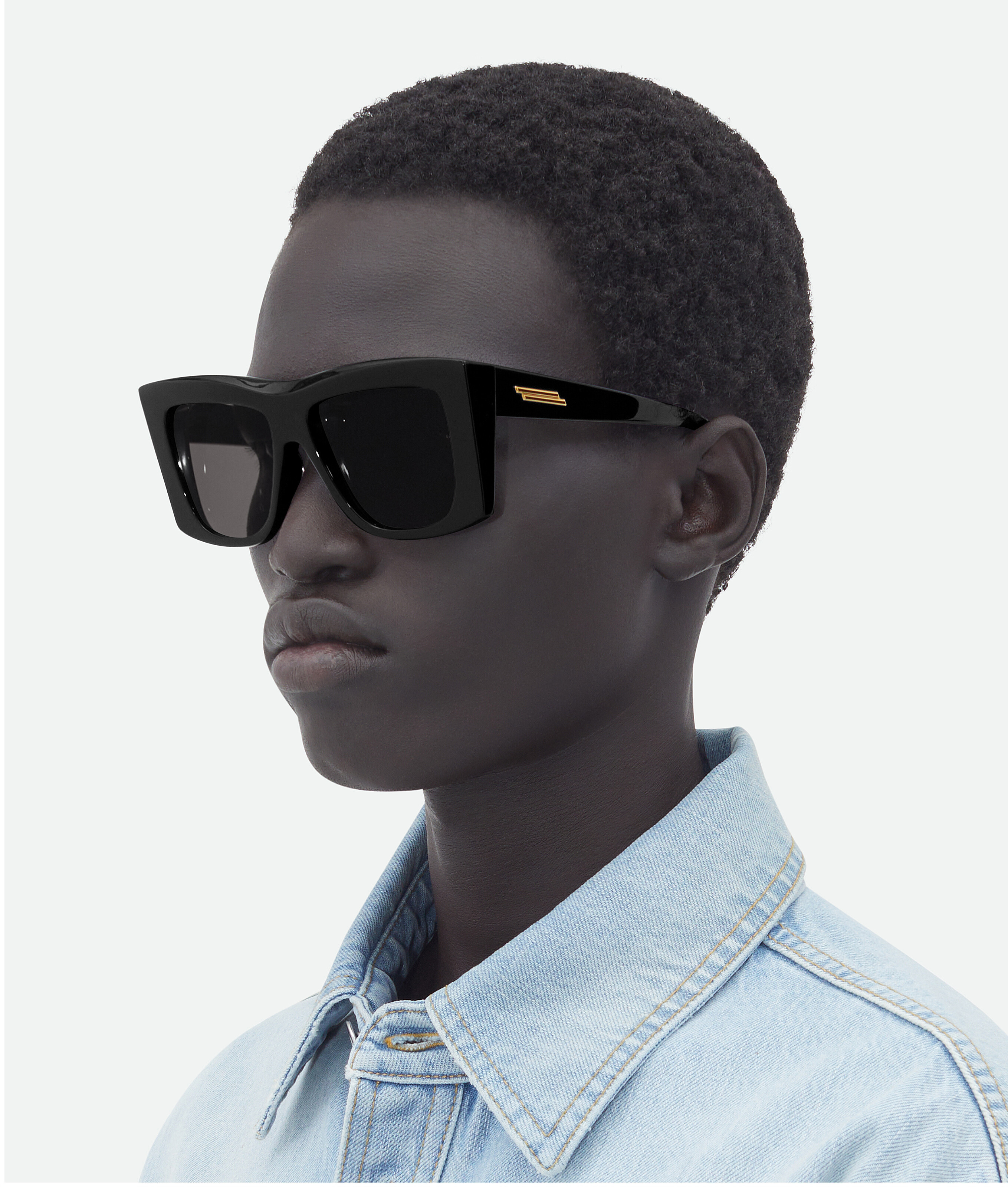 Shop Bottega Veneta Visor Recycled Acetate Square Sunglasses In Black