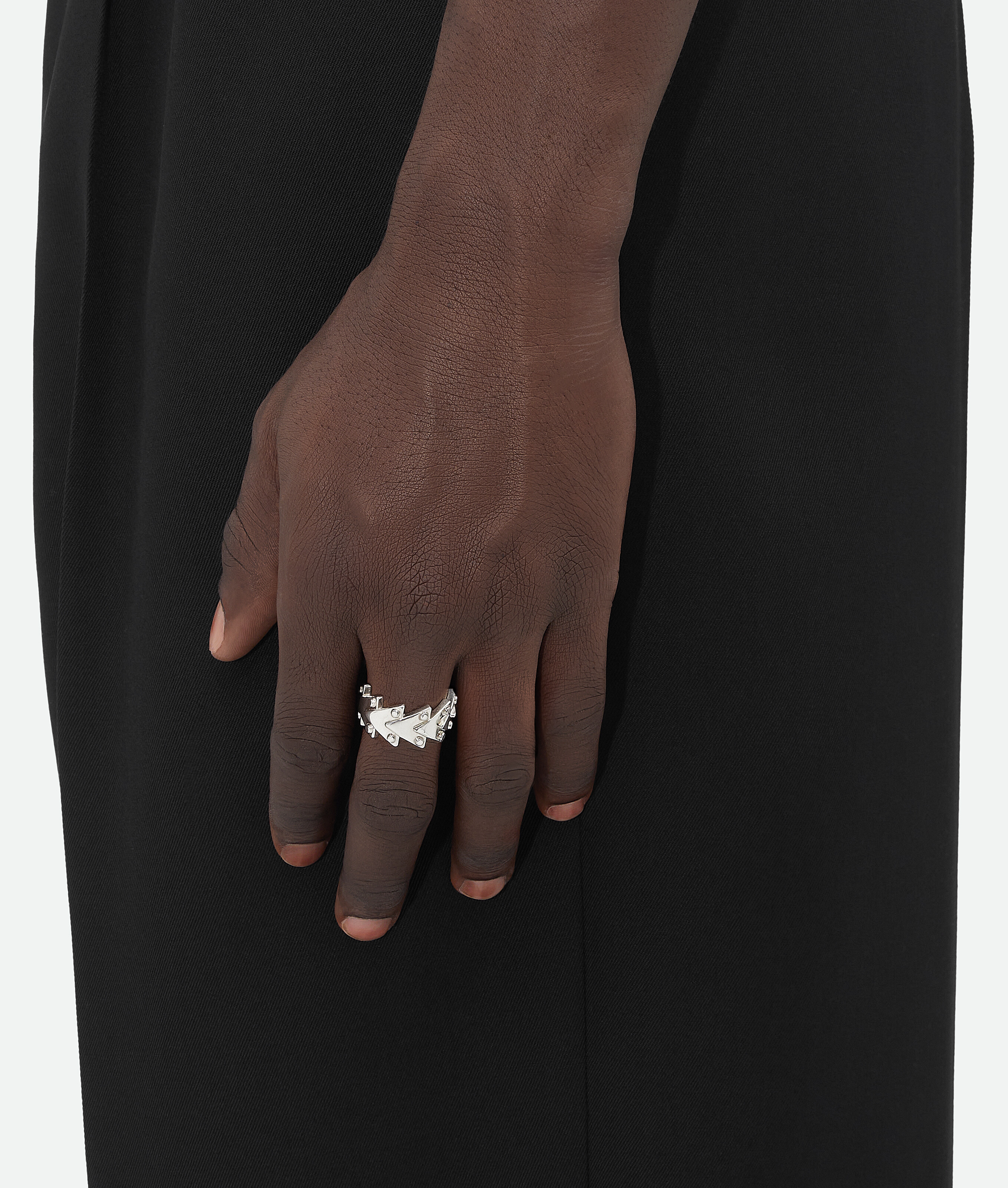 Bottega Veneta Rivet Ring In Silver