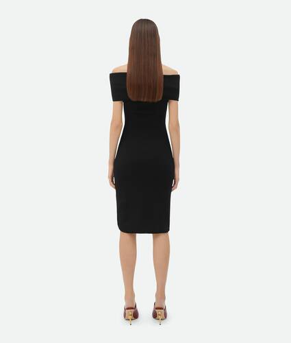 Textured Nylon Off-The-Shoulder Dress