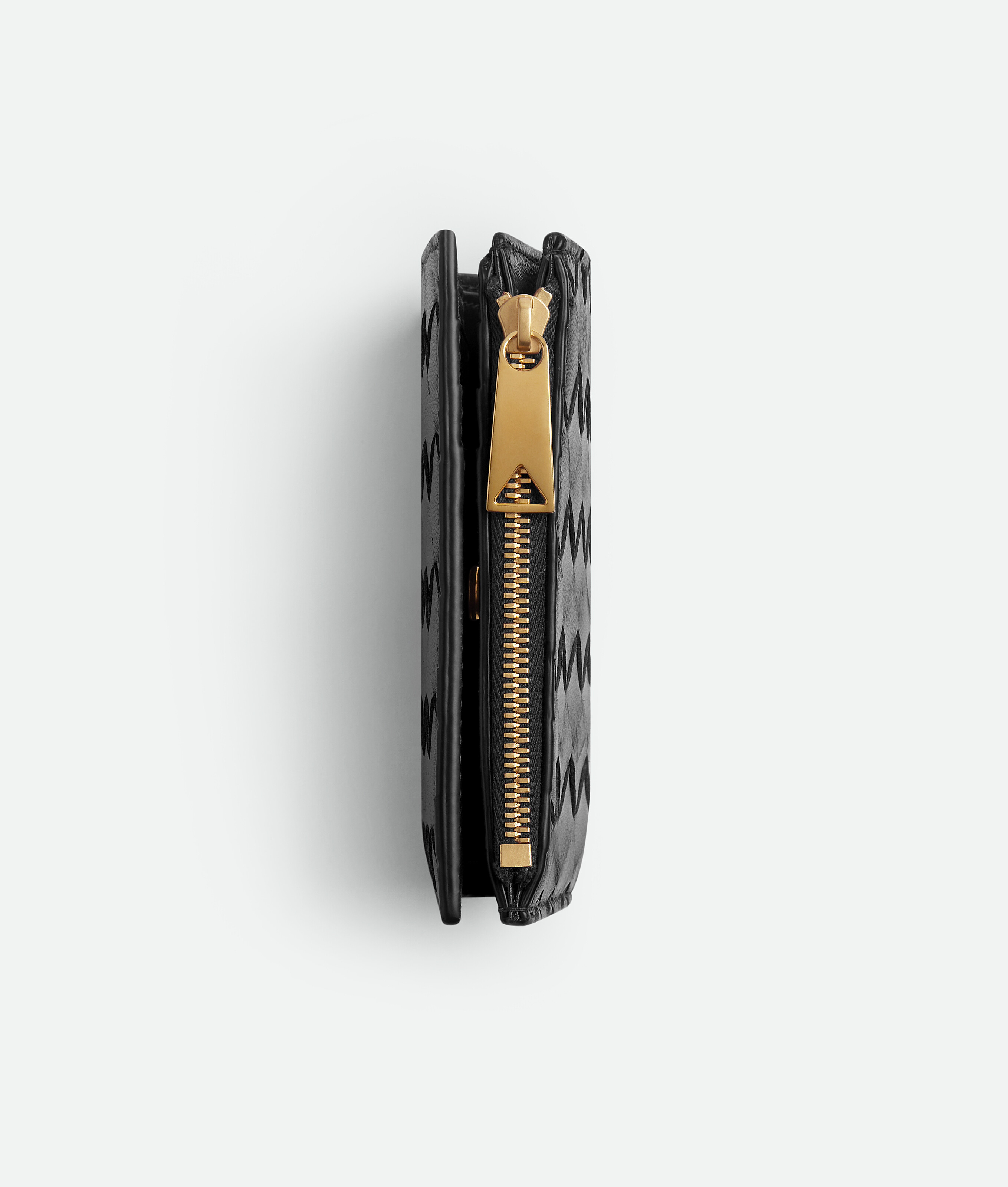 Bottega Veneta `small Intrecciato Bi-fold Zip Wallet` In Black