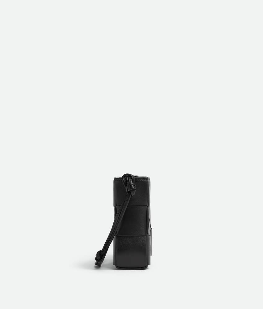 Cassette Mini Leather Wallet On Chain in Black - Bottega Veneta