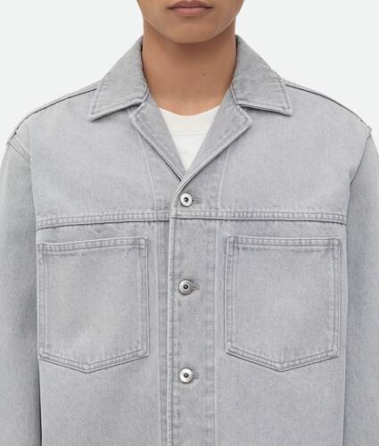 Chemise en denim délavé Light Grey