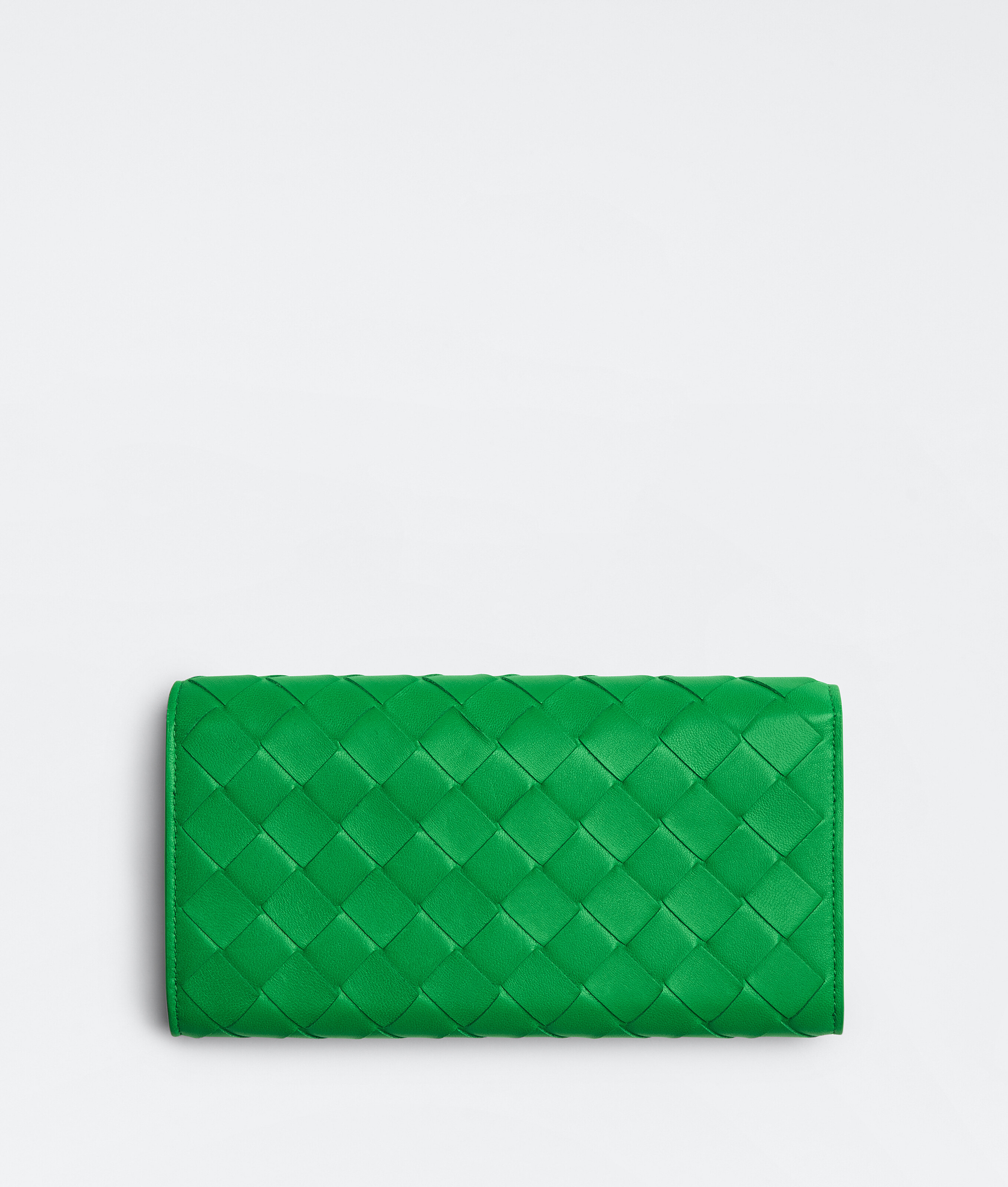 Shop Bottega Veneta Intrecciato Large Flap Wallet In Vert