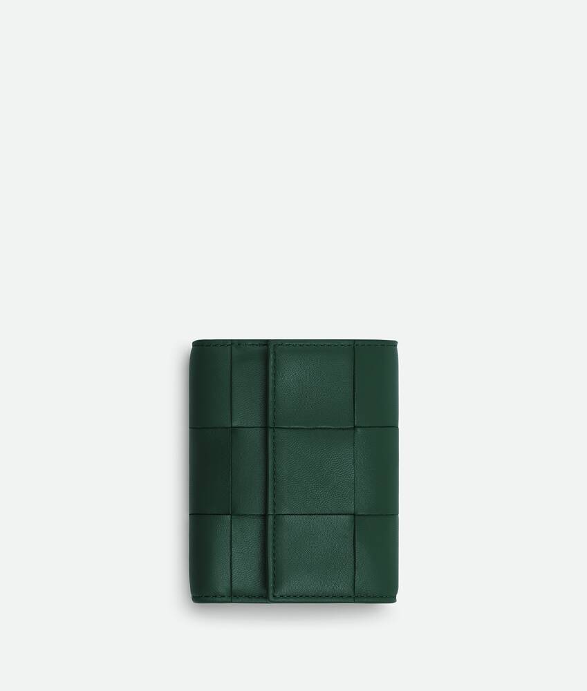 Bottega Veneta® Women's Cassette Tri-Fold Zip Wallet in Emerald