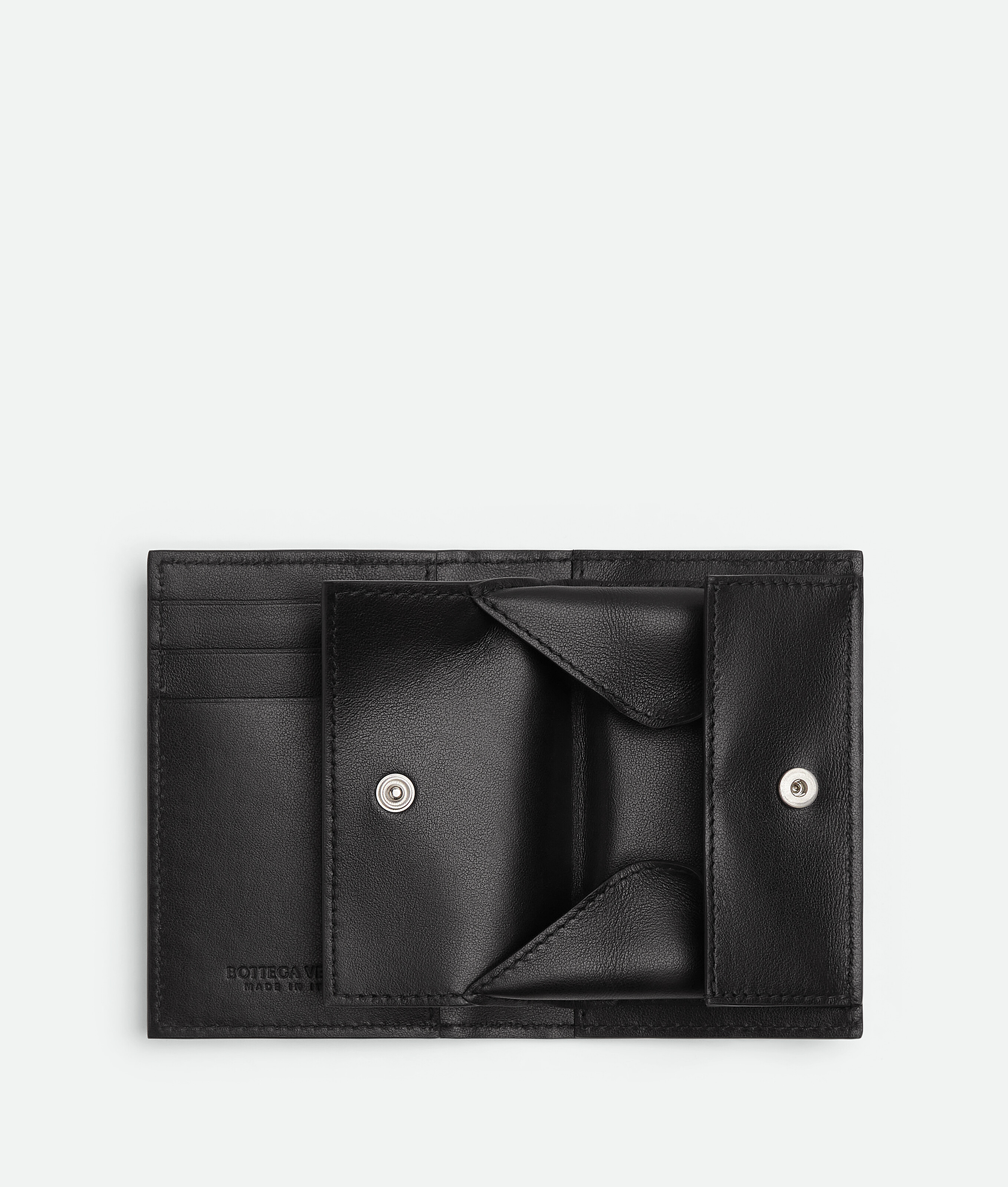 Shop Bottega Veneta Intrecciato Flap Card Case In Black