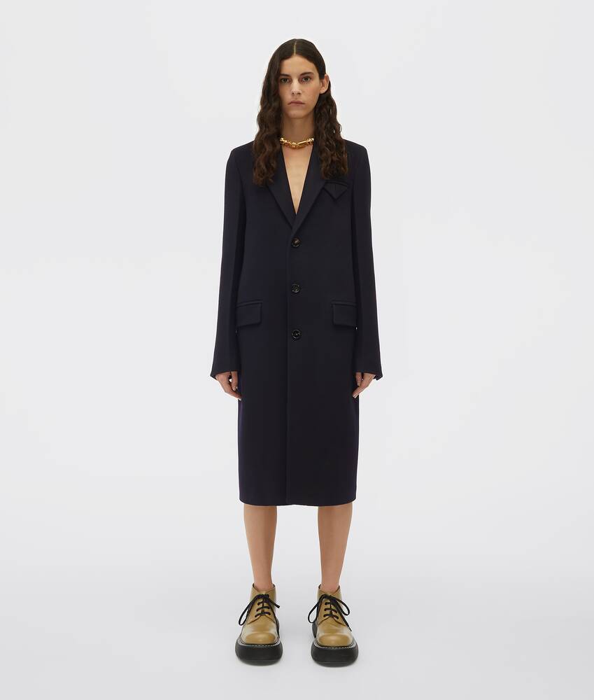 BOTTEGA VENETA ジャケット コート 38 レザー ダークネイビー