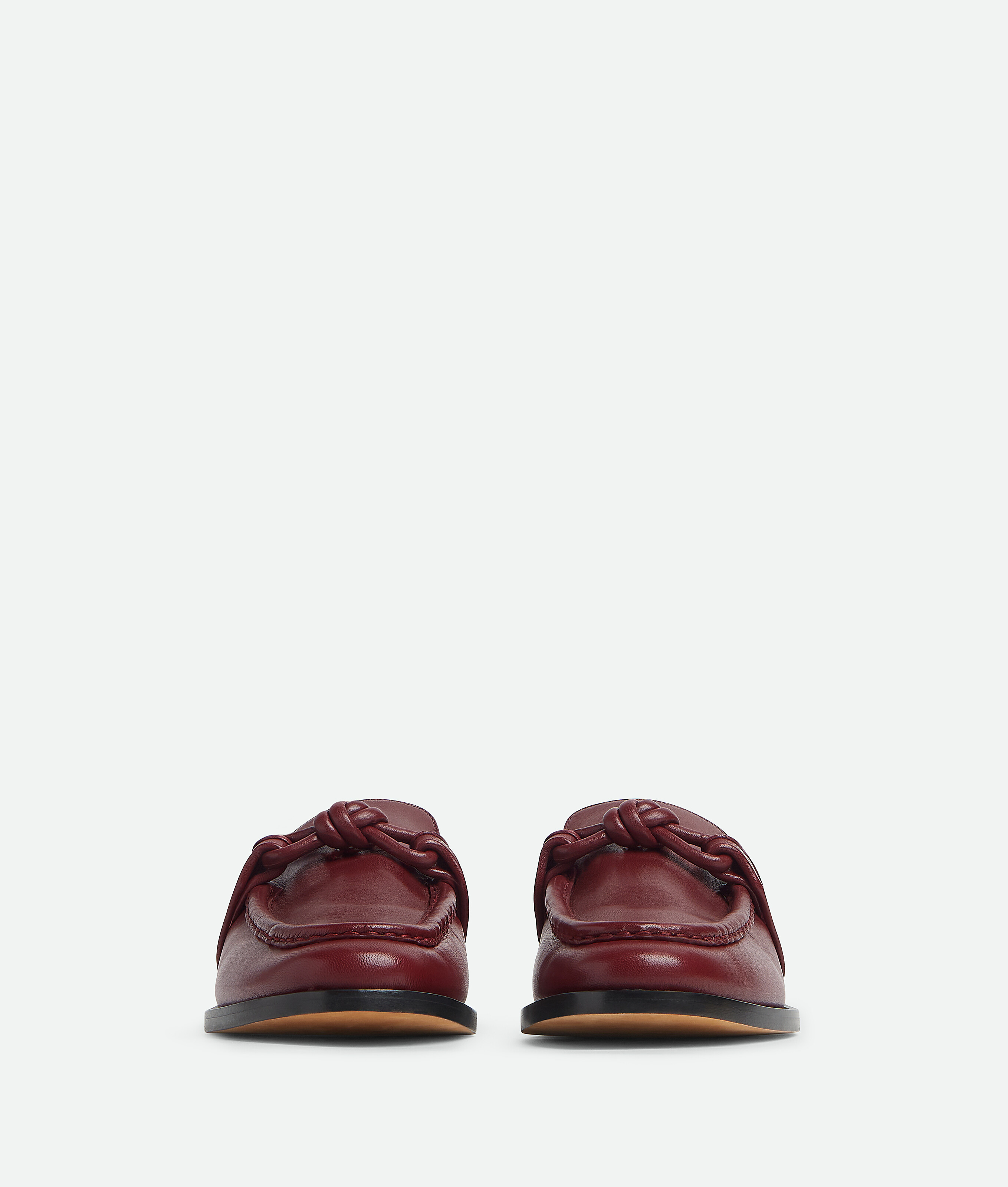 Bottega Veneta Astair Metallic Knot Loafer In Burgundy