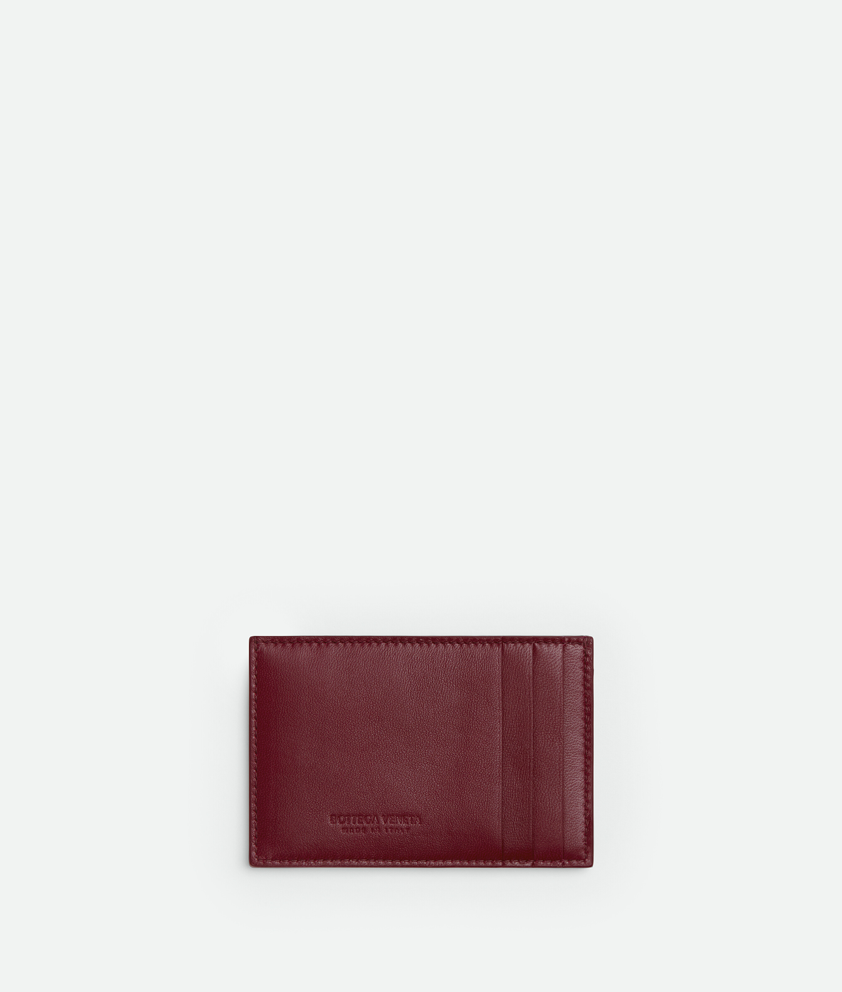 Shop Bottega Veneta Cassette Credit Card Case In Bordeaux